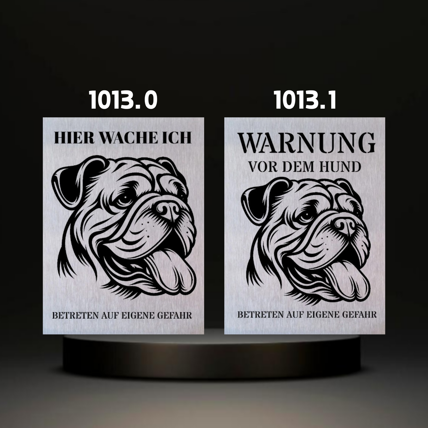 Warnshild fertiges design Bulldog & Bully & Boxer & Pittbull & Stafford