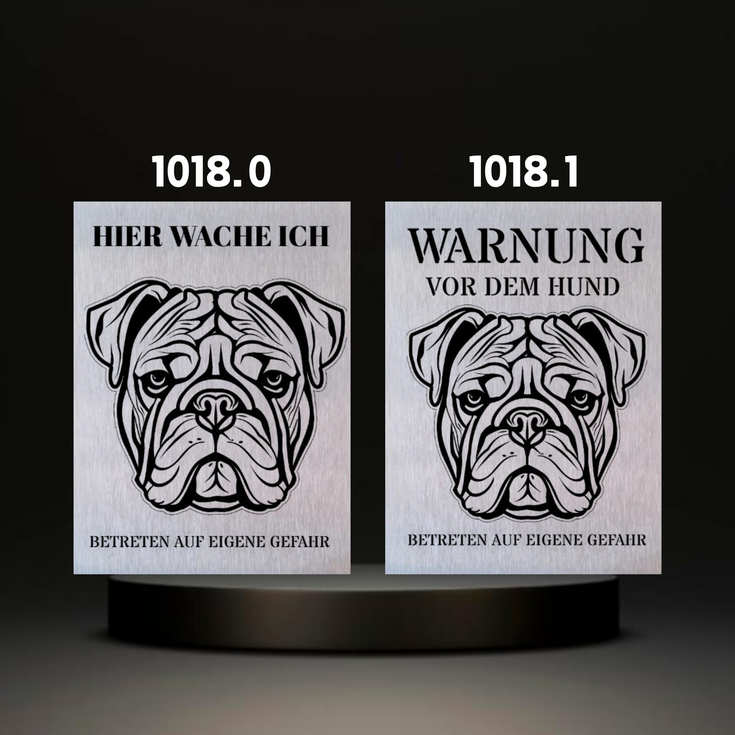 Warnshild fertiges design Bulldog & Bully & Boxer & Pittbull & Stafford