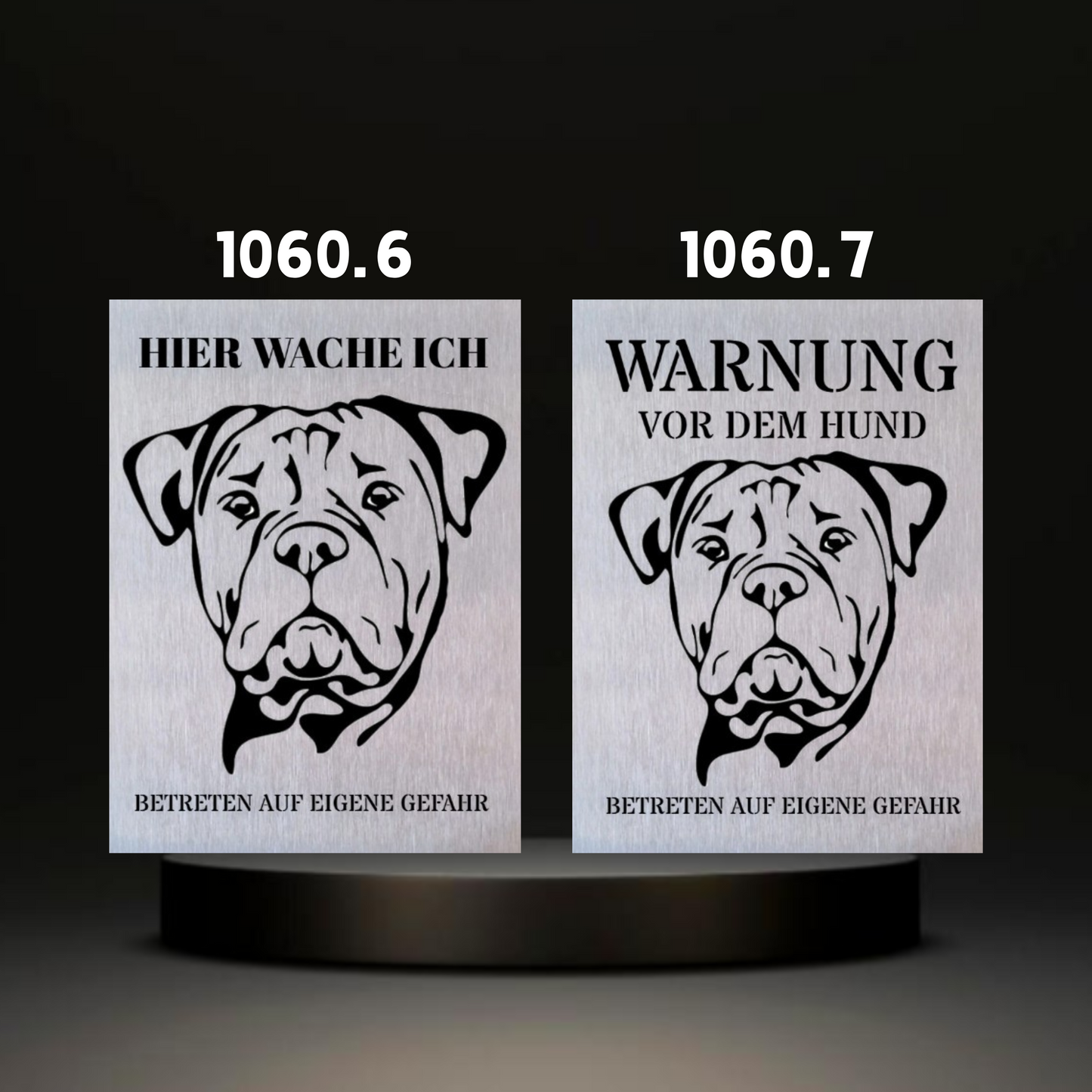 Warnshild fertiges design Bulldog & Bully & Boxer & Pittbull & Stafford