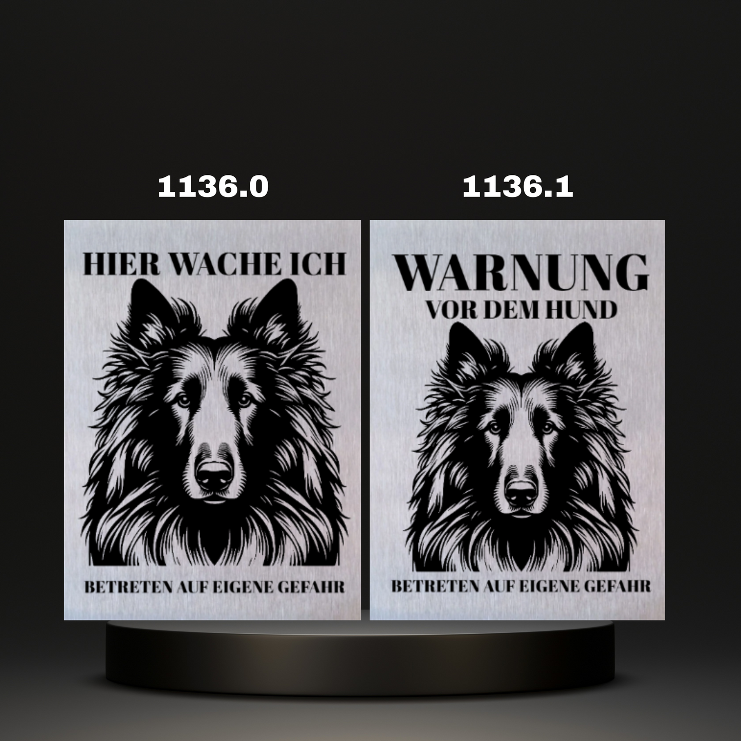 Warnshild Fertiges Design Schäferhund & Collie