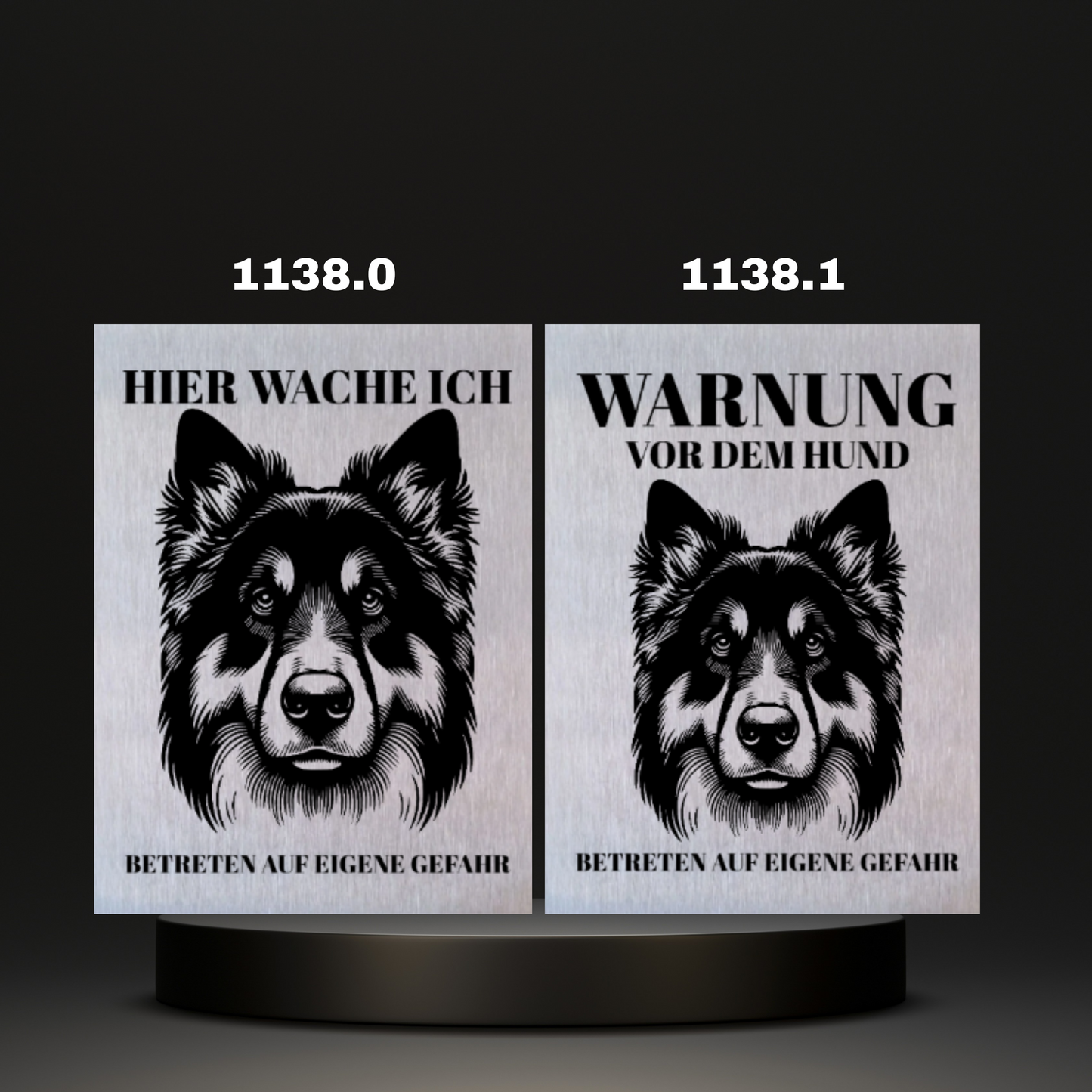 Warnshild Fertiges Design Schäferhund & Collie
