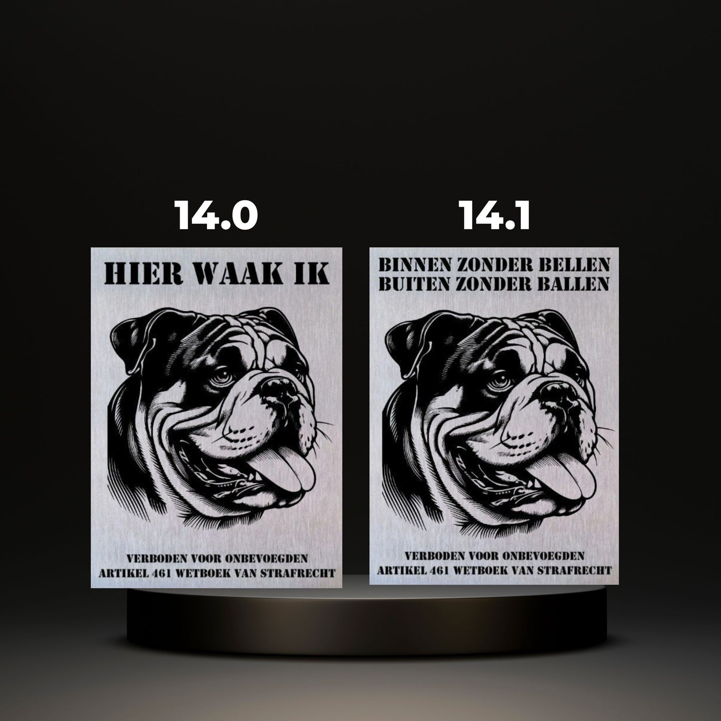 Waakbord Kant en klaar Bulldog & Bully & Boxer & Pittbull & Stafford