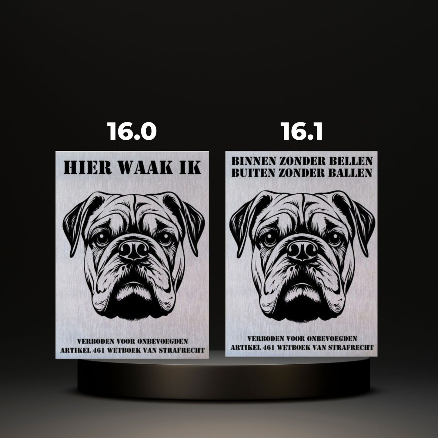 Waakbord Kant en klaar Bulldog & Bully & Boxer & Pittbull & Stafford