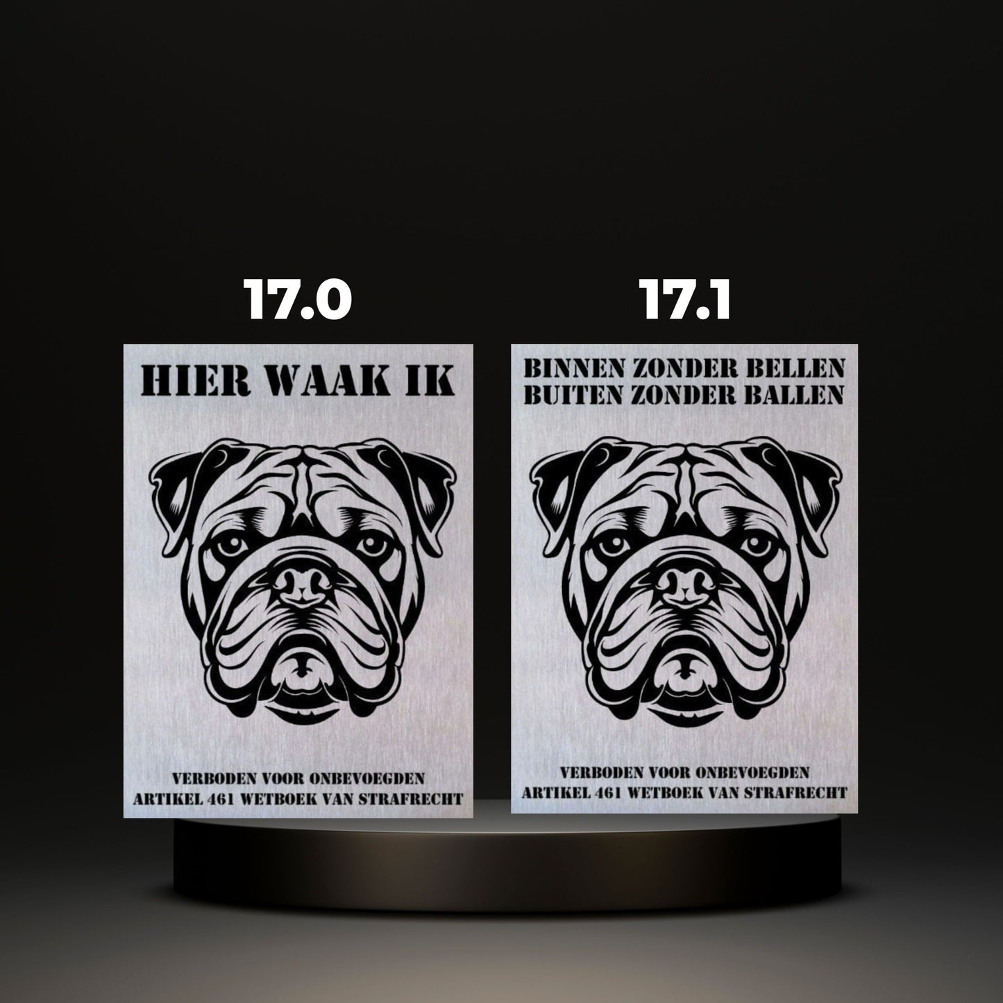 Waakbord Kant en klaar Bulldog & Bully & Boxer & Pittbull & Stafford