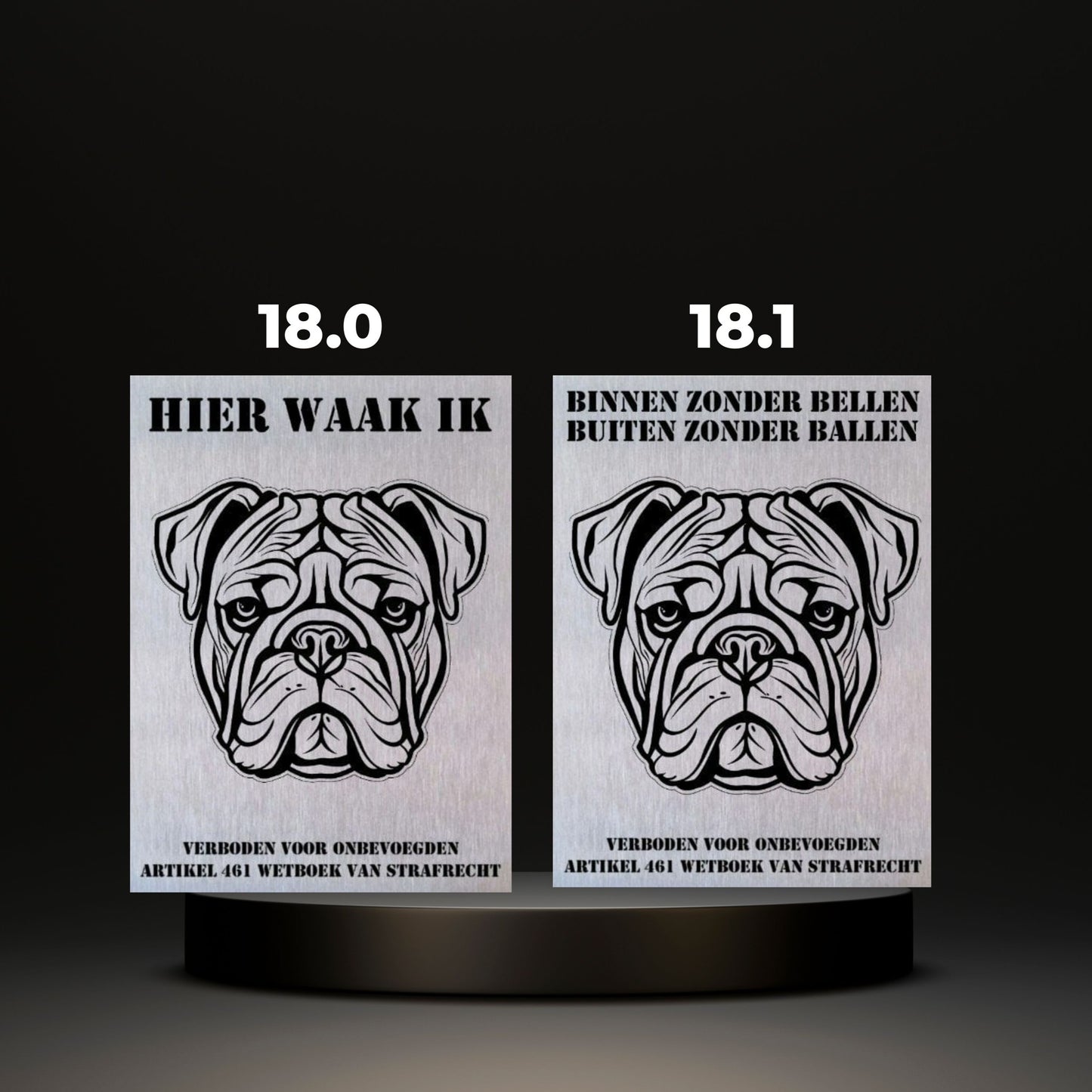 Waakbord Kant en klaar Bulldog & Bully & Boxer & Pittbull & Stafford