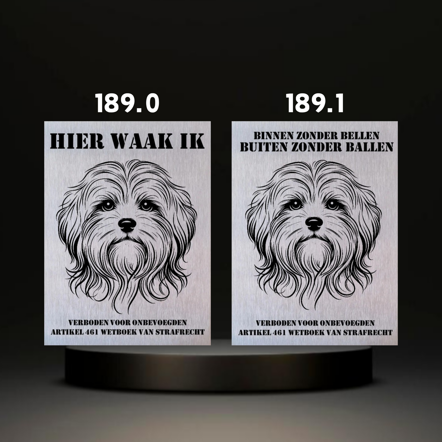 Waakbord Kant en klaar Malthees & Leeuwhondje & Chihuahua & Keeshond