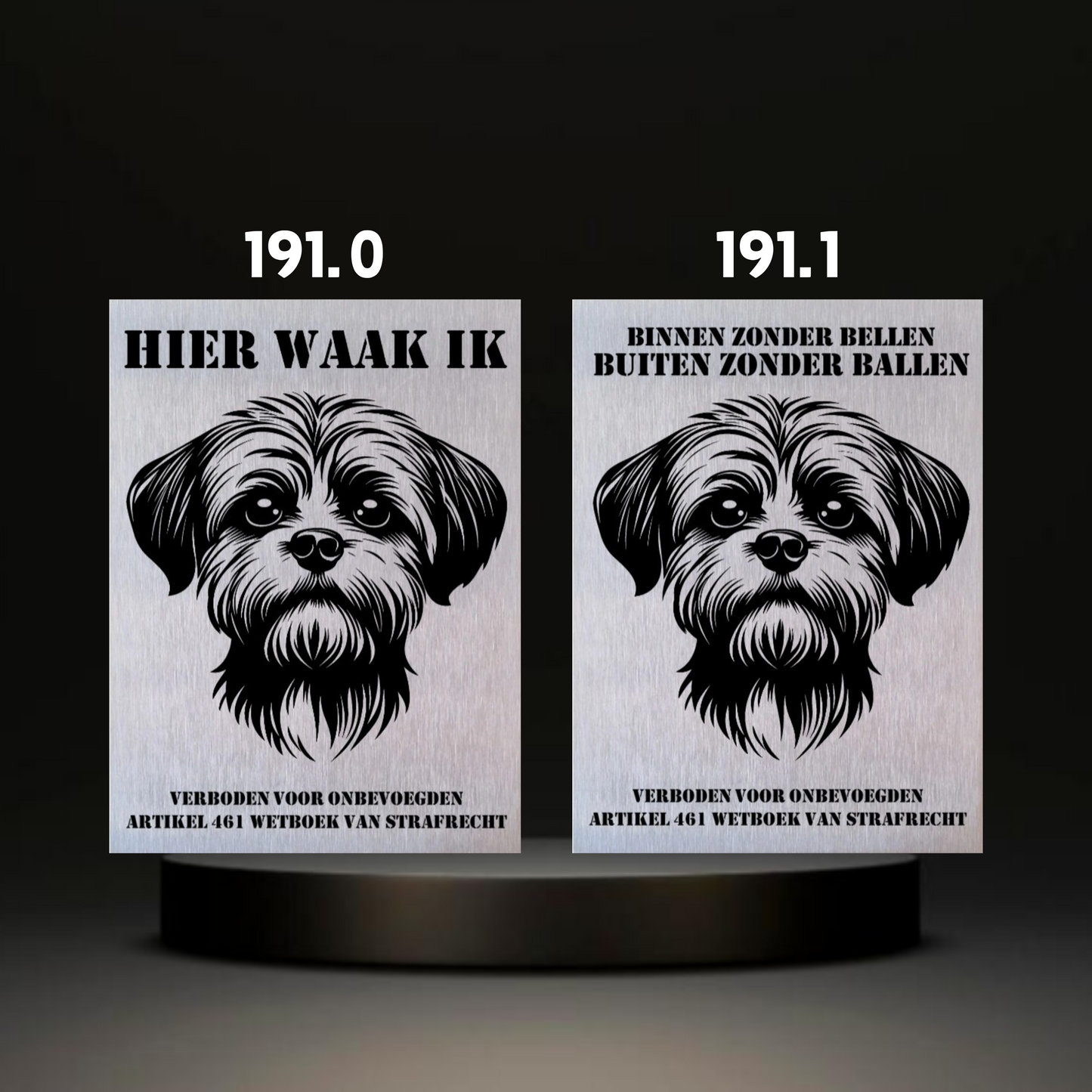 Waakbord Kant en klaar Malthees & Leeuwhondje & Chihuahua & Keeshond