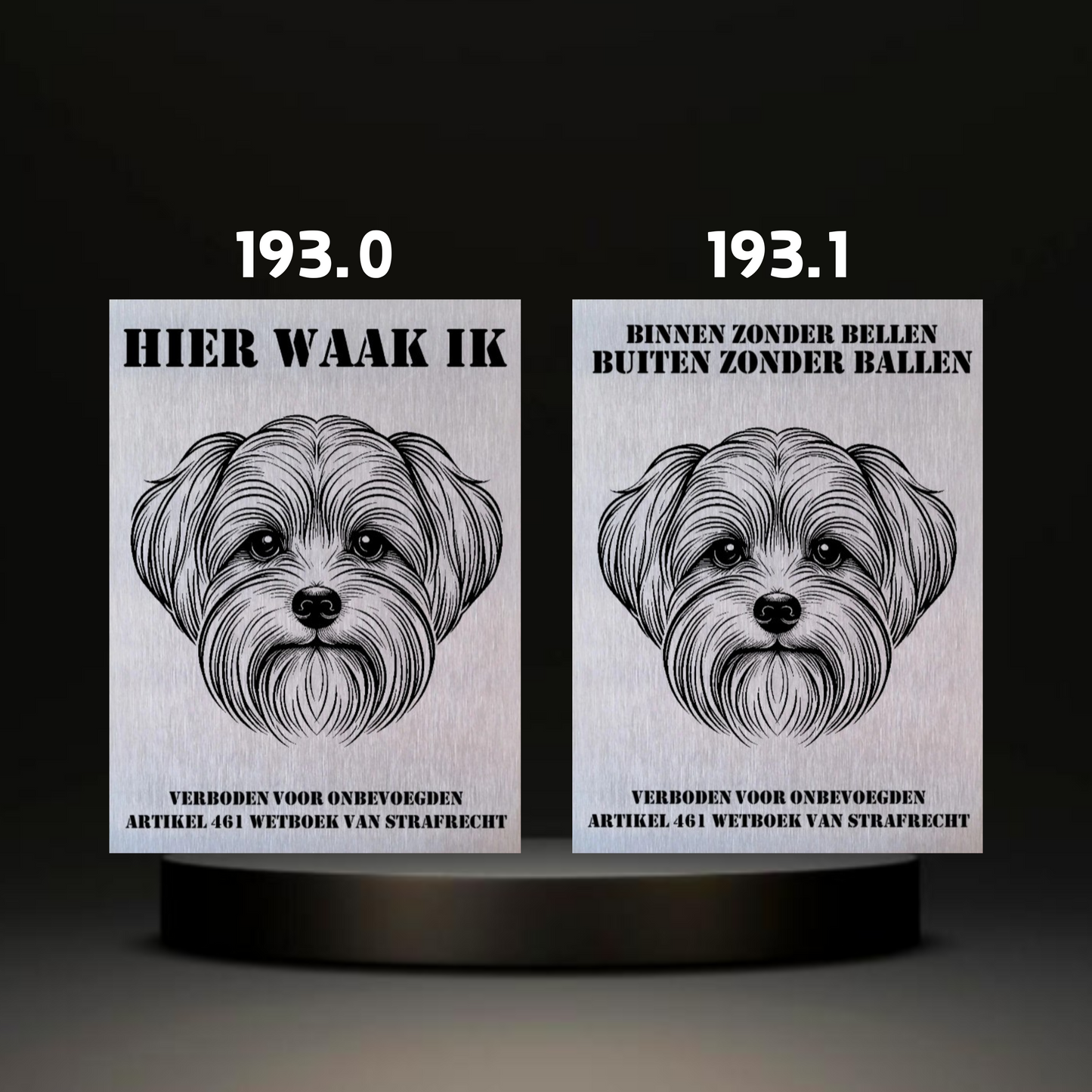 Waakbord Kant en klaar Malthees & Leeuwhondje & Chihuahua & Keeshond