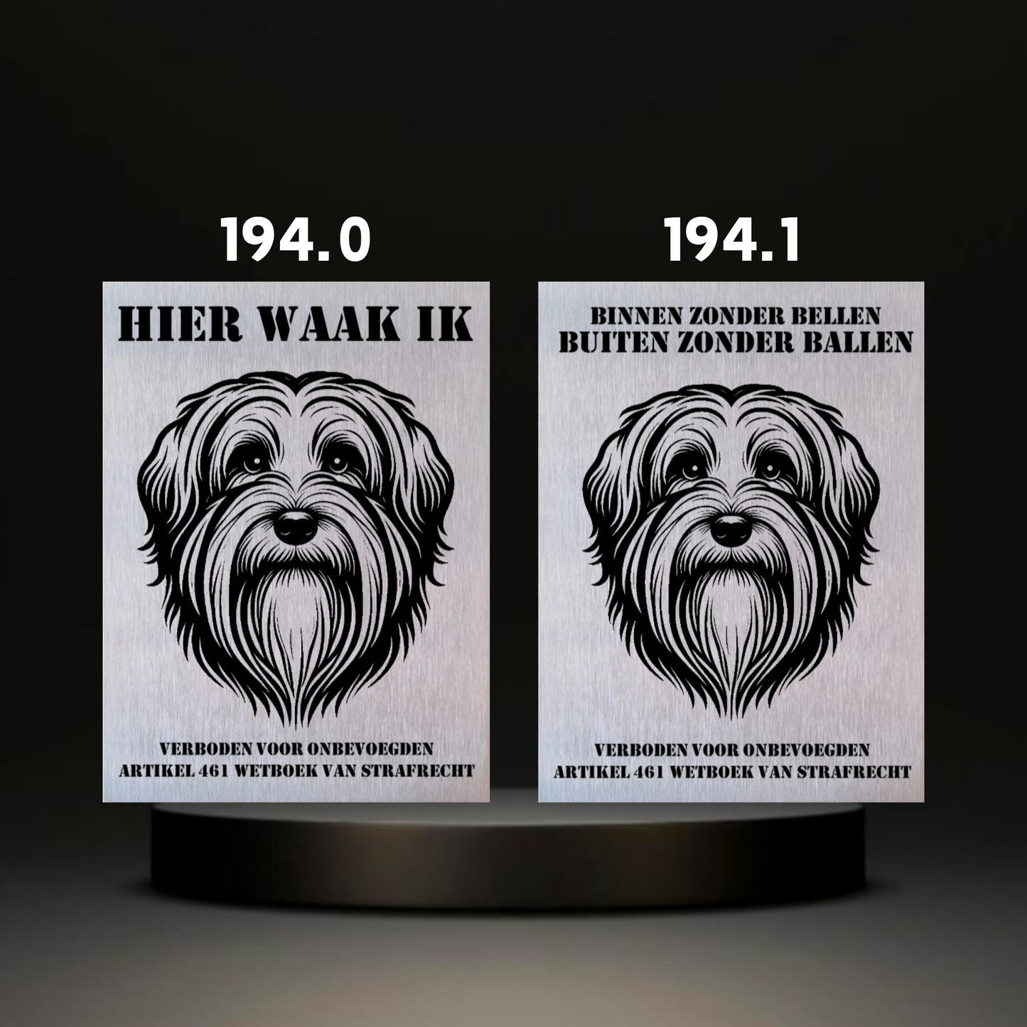 Waakbord Kant en klaar Mops & Pekinees & Shiz Tzu & Havenezer