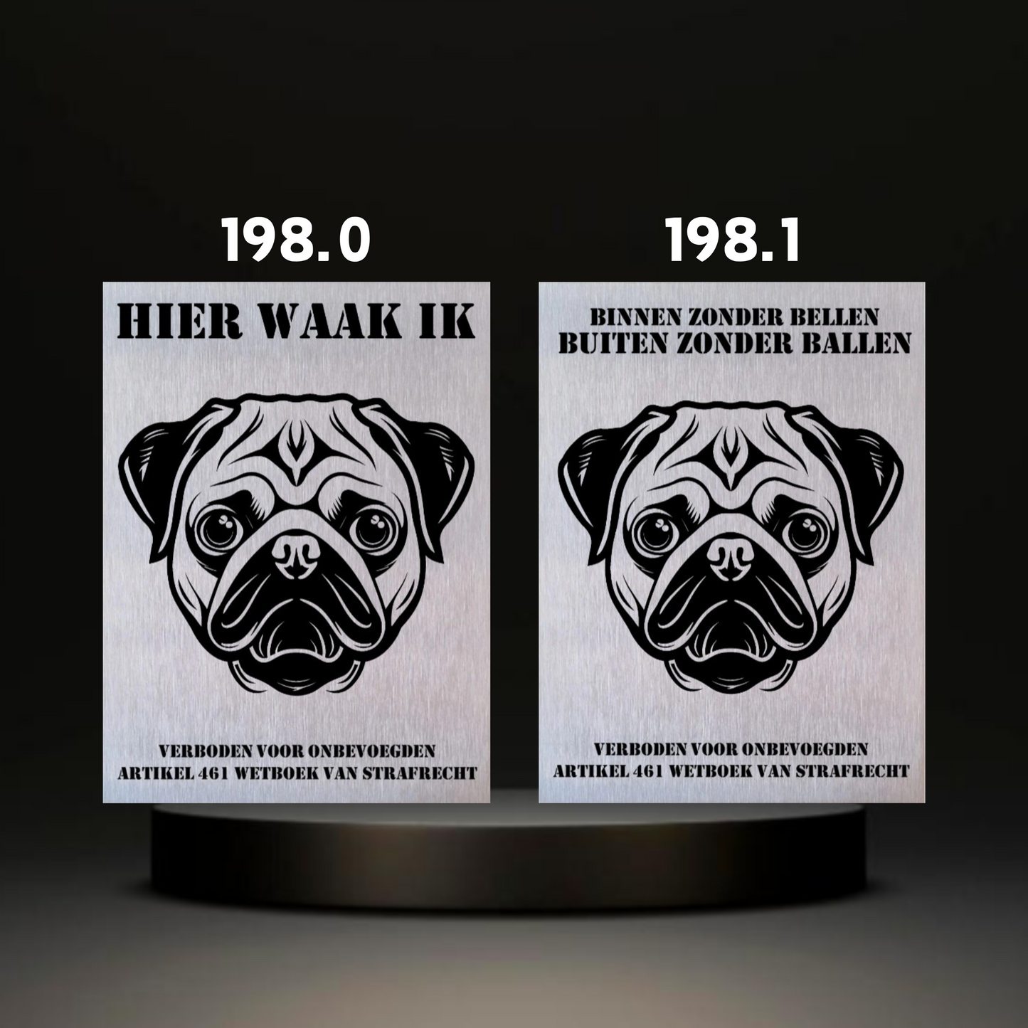 Waakbord Kant en klaar Mops & Pekinees & Shiz Tzu & Havenezer