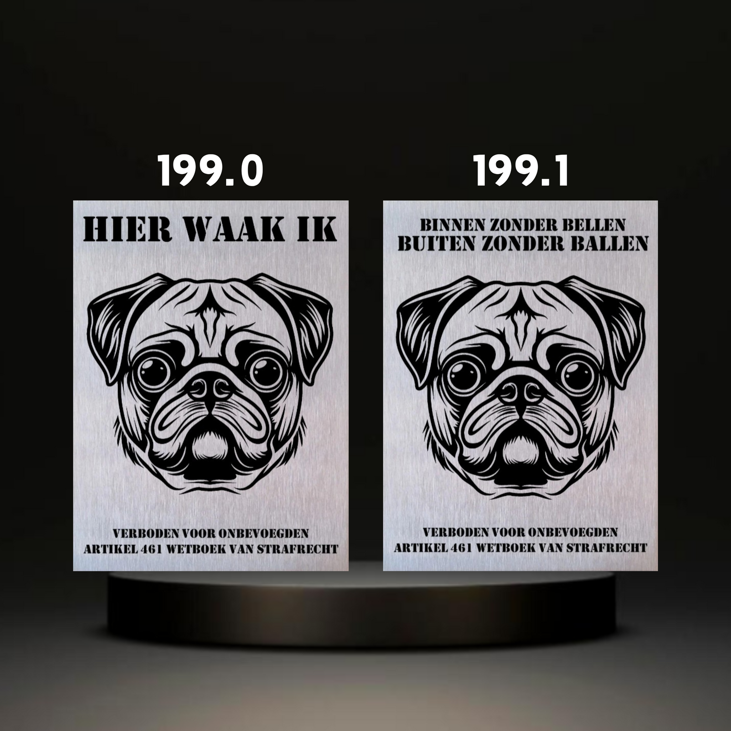 Waakbord Kant en klaar Mops & Pekinees & Shiz Tzu & Havenezer