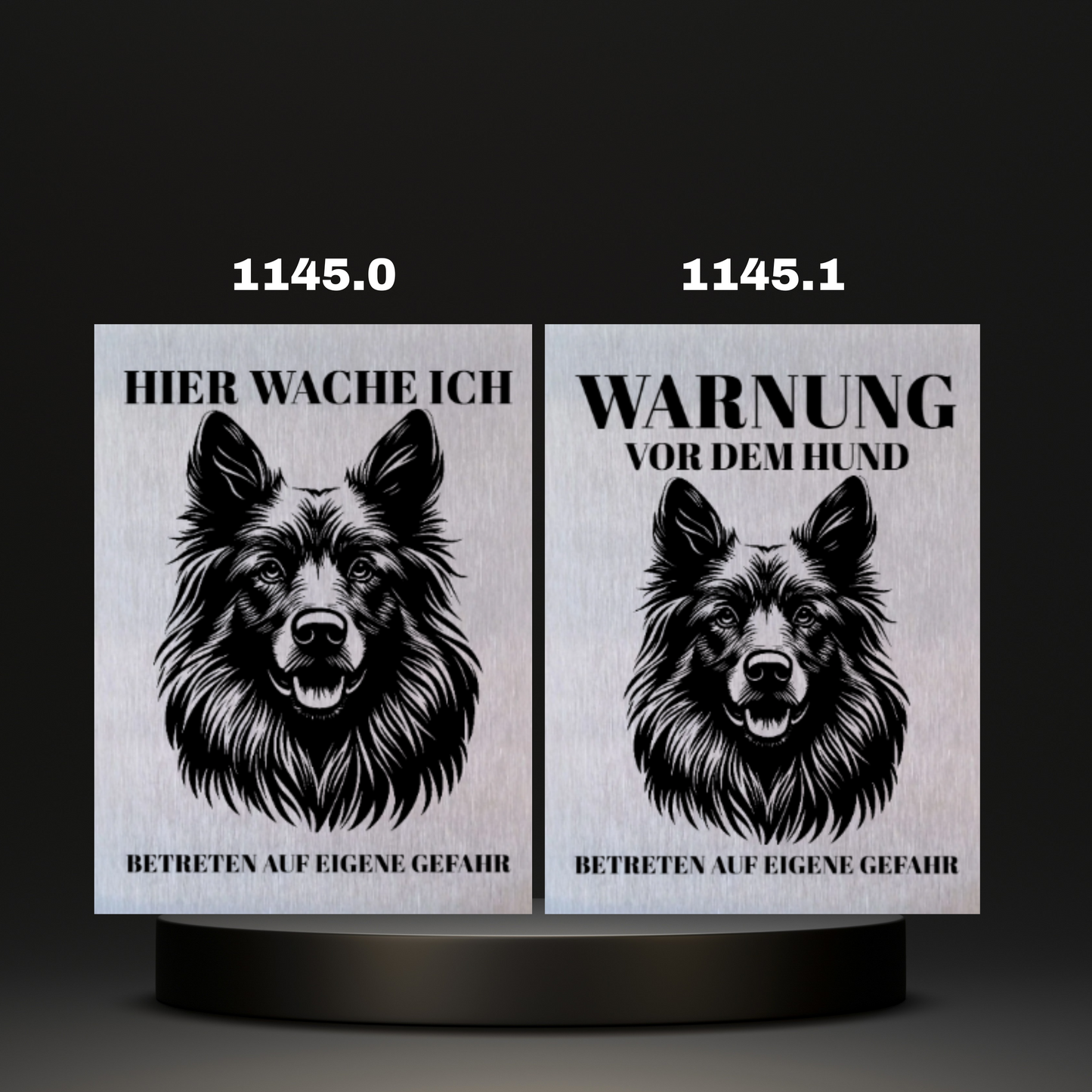 Warnshild Fertiges Design Schäferhund & Collie
