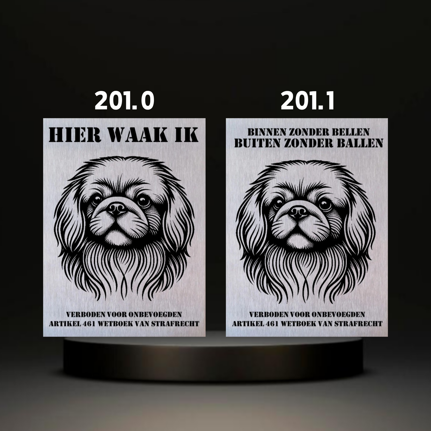 Waakbord Kant en klaar Mops & Pekinees & Shiz Tzu & Havenezer
