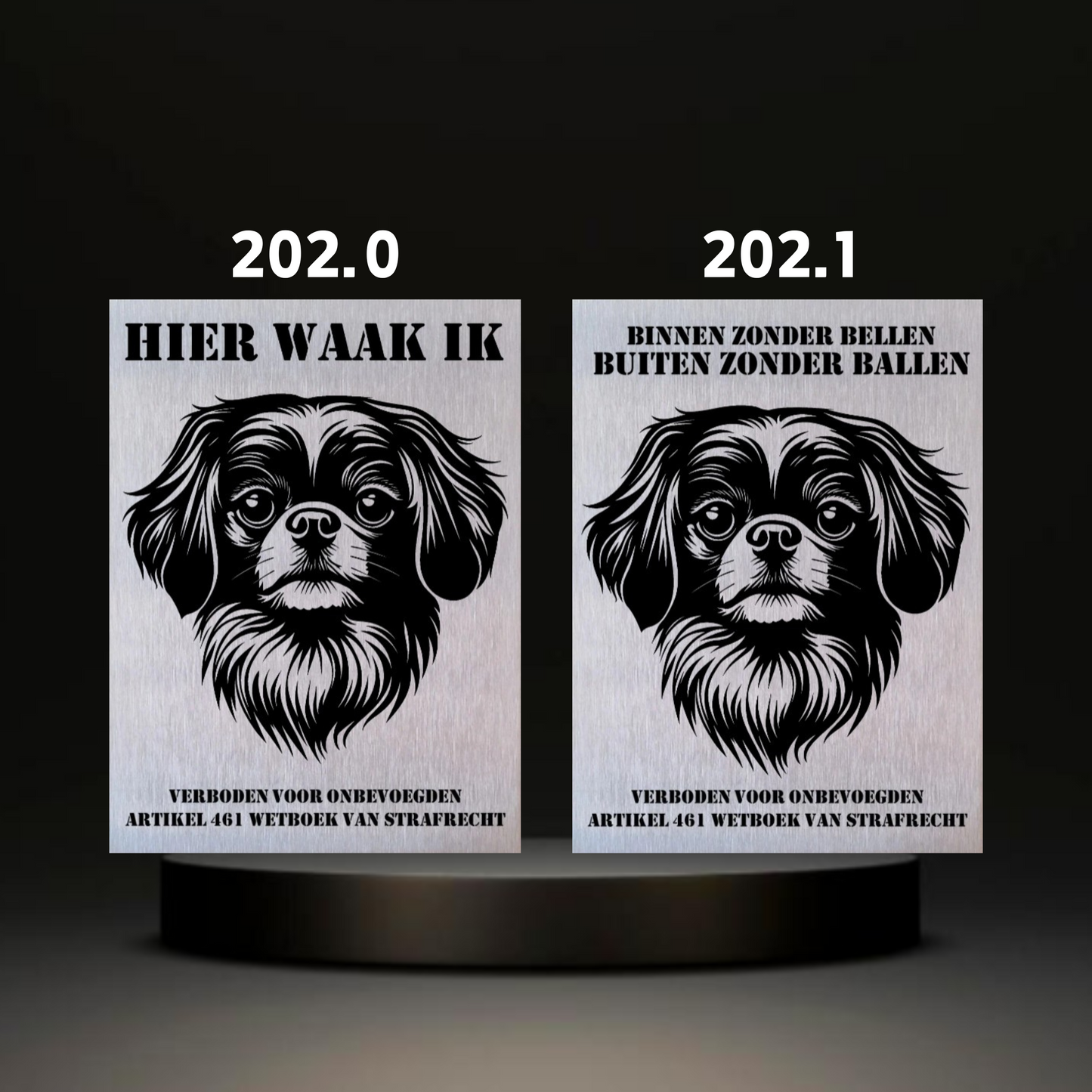Waakbord Kant en klaar Mops & Pekinees & Shiz Tzu & Havenezer