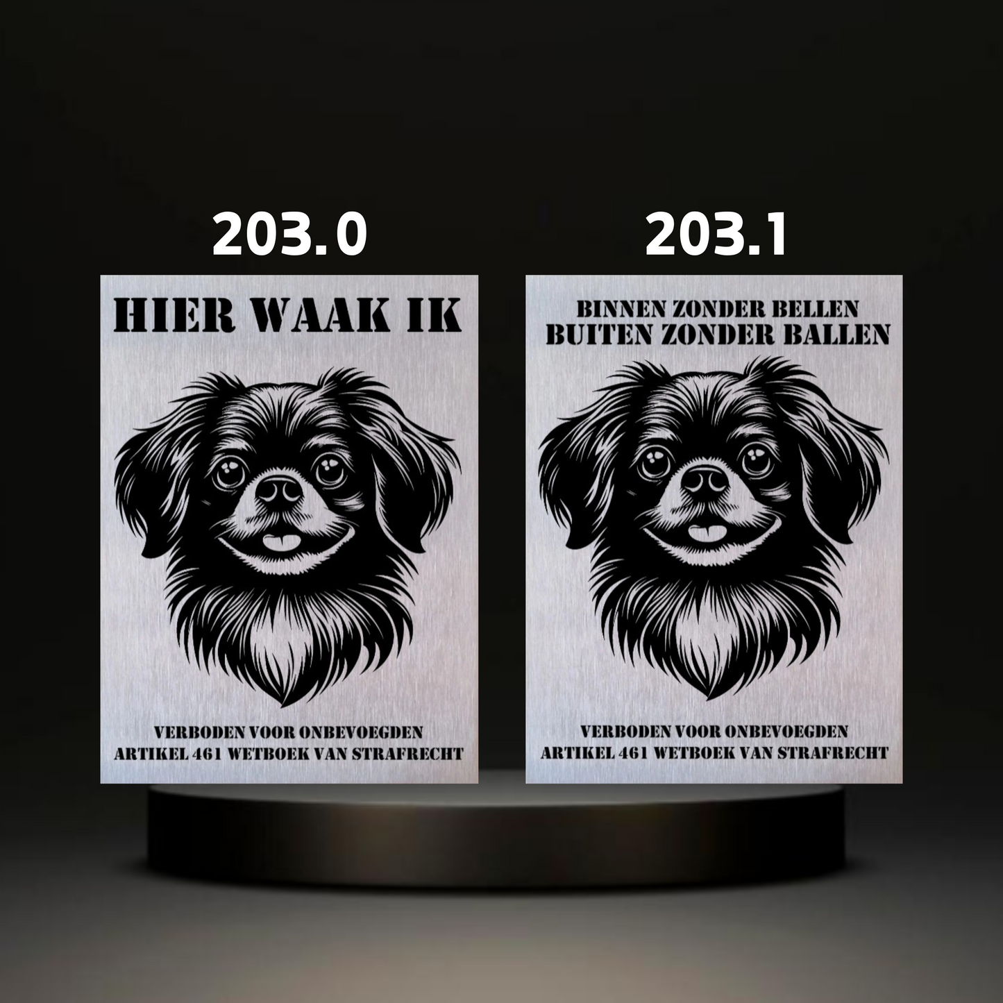 Waakbord Kant en klaar Mops & Pekinees & Shiz Tzu & Havenezer