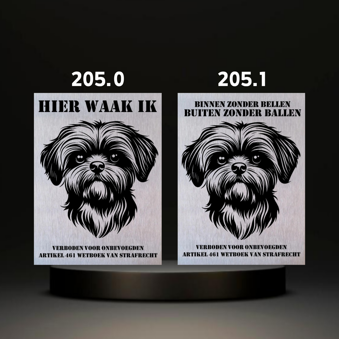 Waakbord Kant en klaar Mops & Pekinees & Shiz Tzu & Havenezer