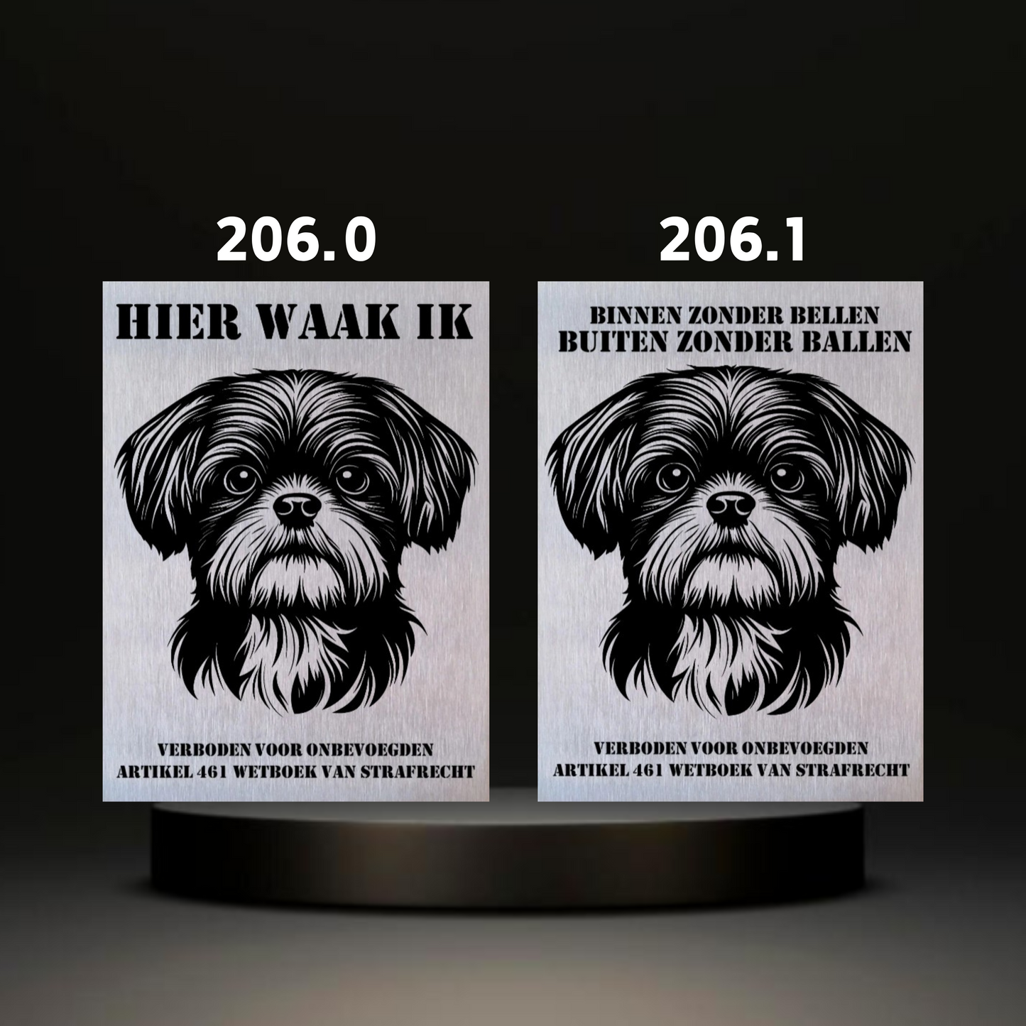 Waakbord Kant en klaar Mops & Pekinees & Shiz Tzu & Havenezer