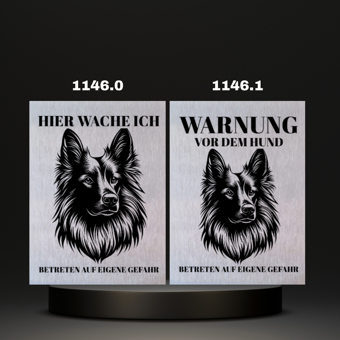 Warnshild Fertiges Design Schäferhund & Collie