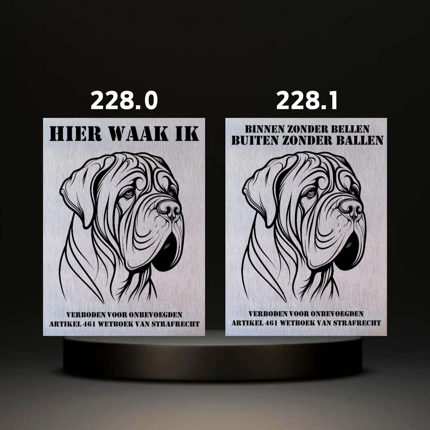 Waakbord Kant en klaar Rottweiler & Mastiff & Bordeaux dog & Argetijnse dog