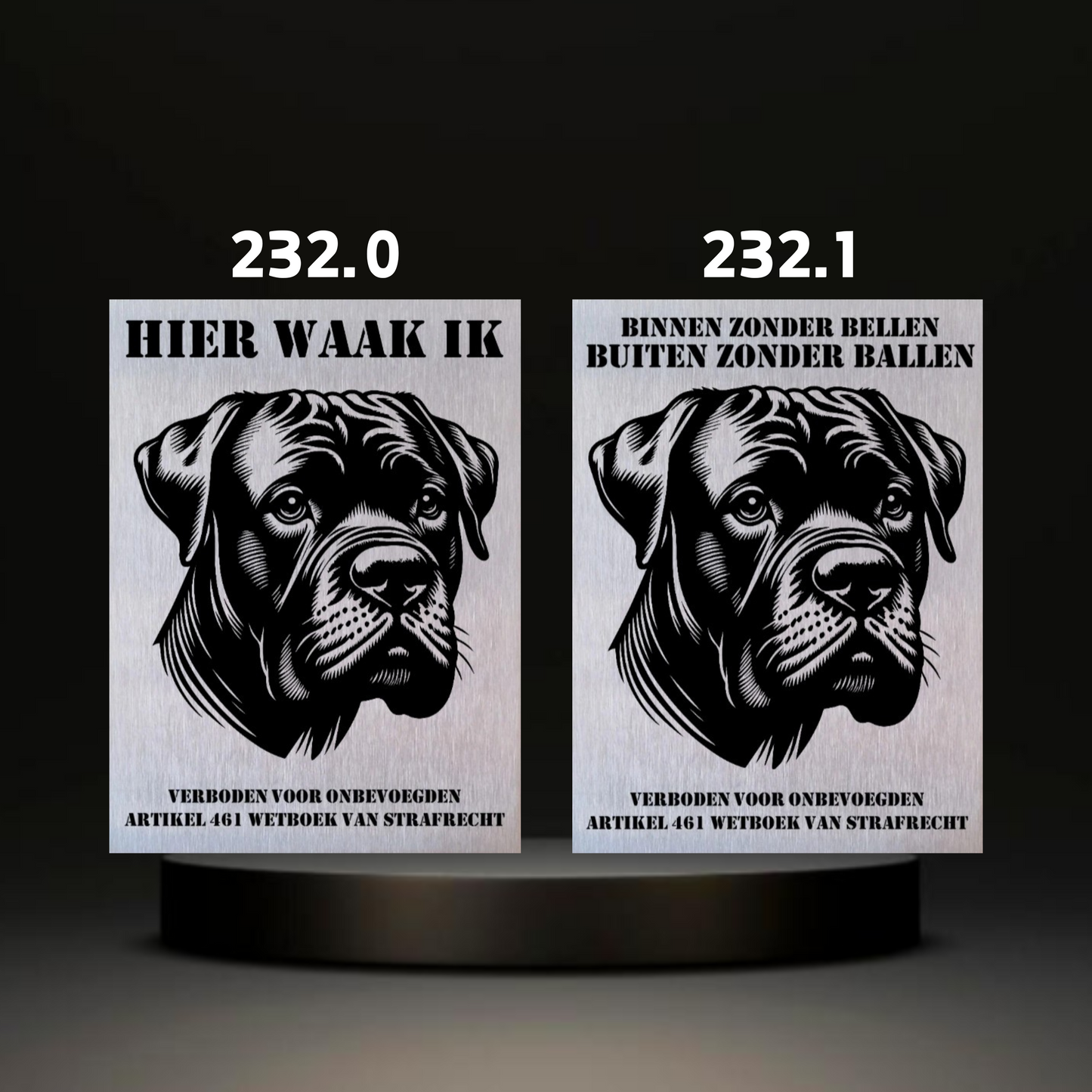 Waakbord Kant en klaar Rottweiler & Mastiff & Bordeaux dog & Argetijnse dog