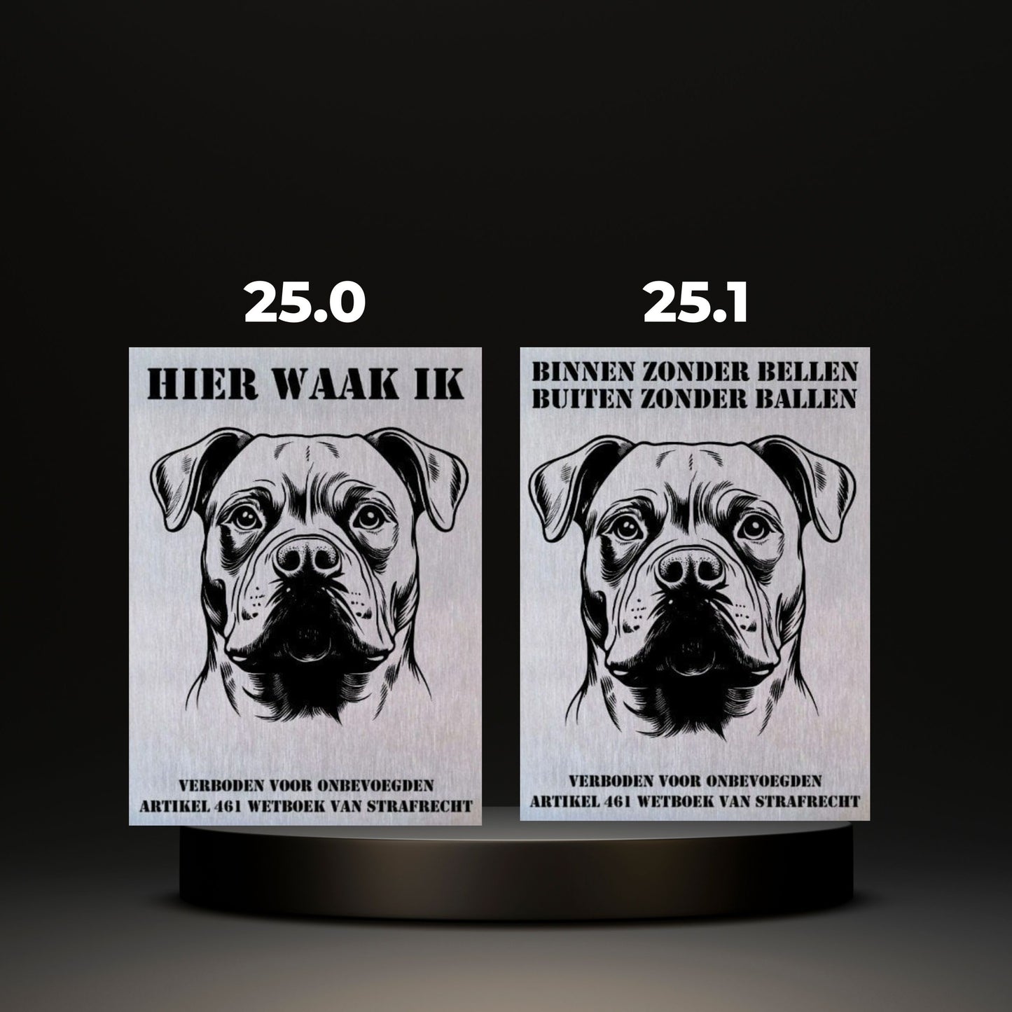 Waakbord Kant en klaar Bulldog & Bully & Boxer & Pittbull & Stafford