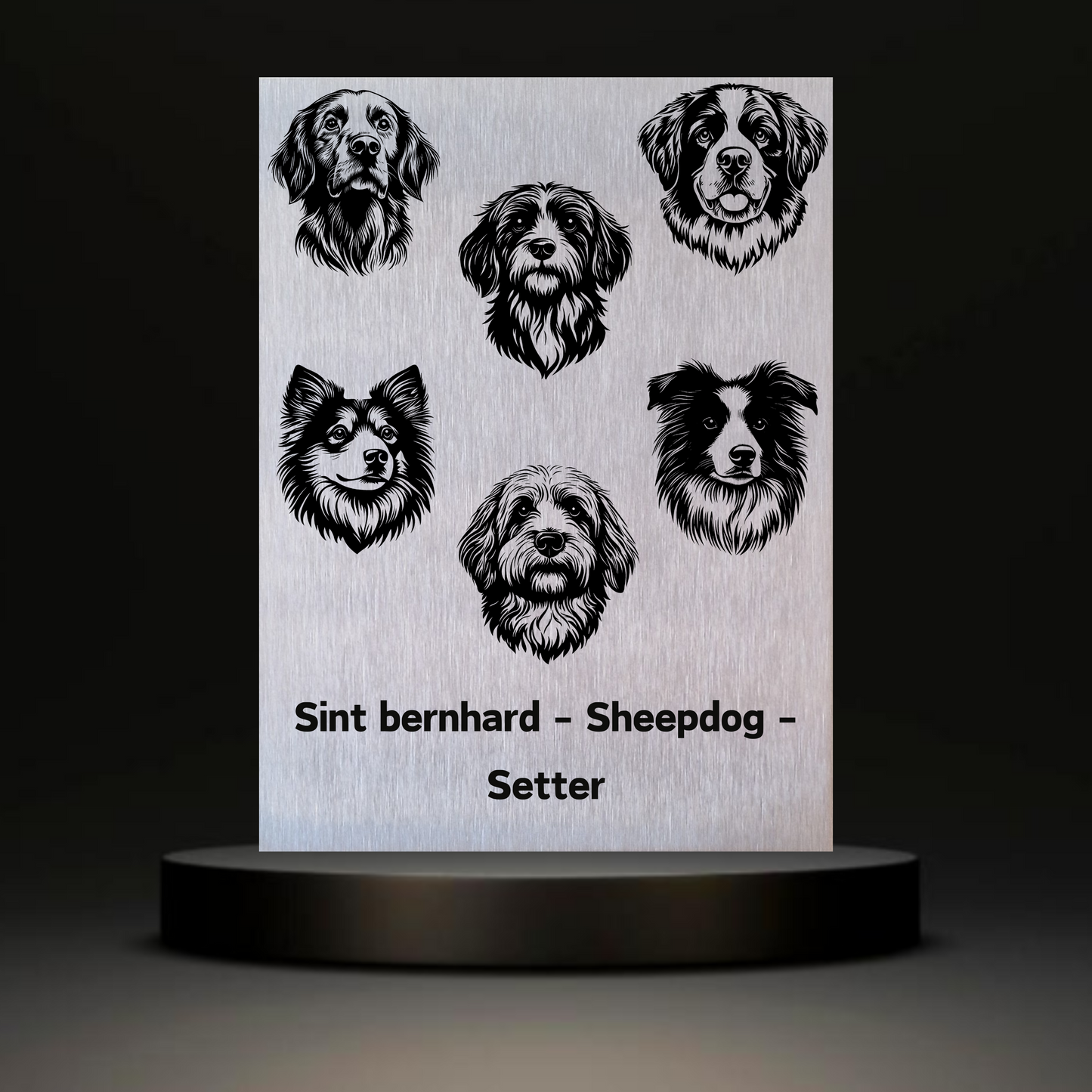 Waakbord Kant en klaar Sint bernhard & Sheepdog & Setter