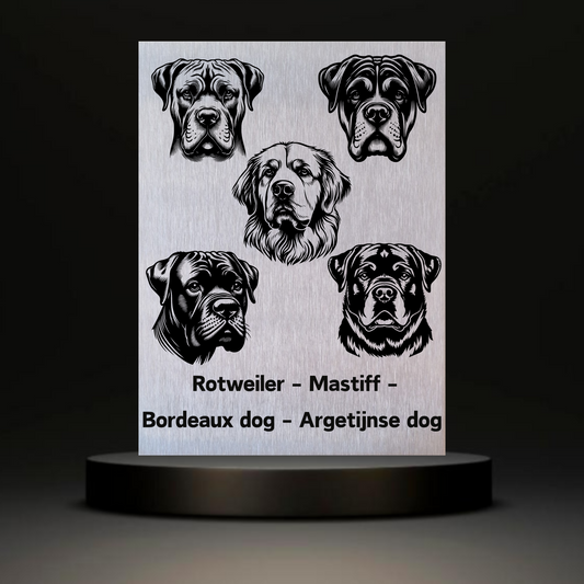 Waakbord Kant en klaar Rottweiler & Mastiff & Bordeaux dog & Argetijnse dog