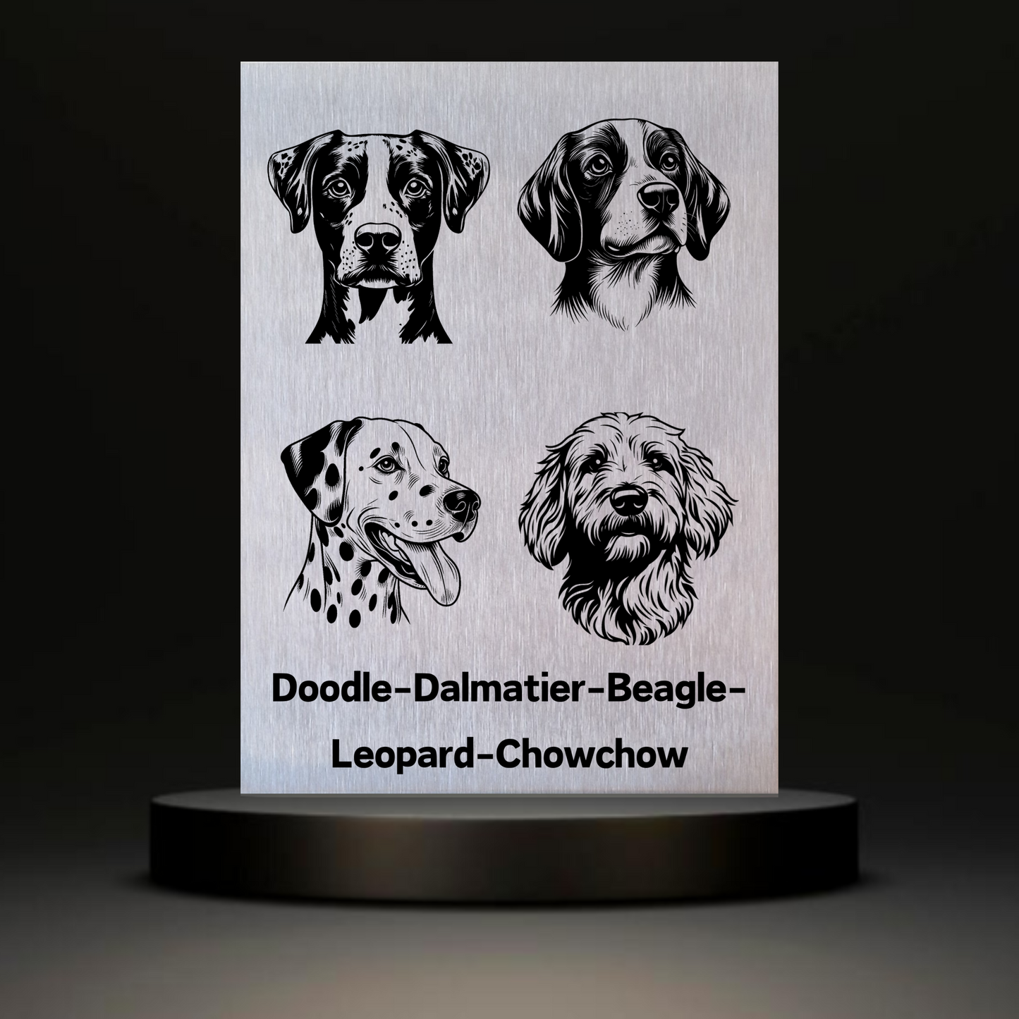Waakbord Kant en klaar Doodle & Dalmatier & Beagle & Leopard & Chowchow