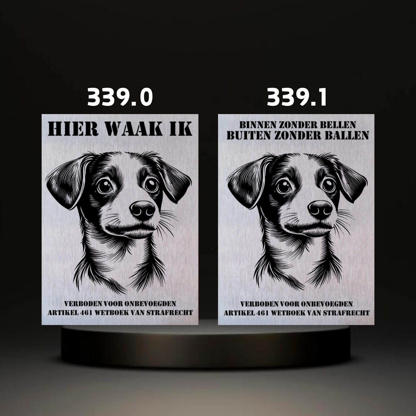 Waakbord Kant en klaar Windhond & Waterhond & Otterhond & Markiesje & Poedel