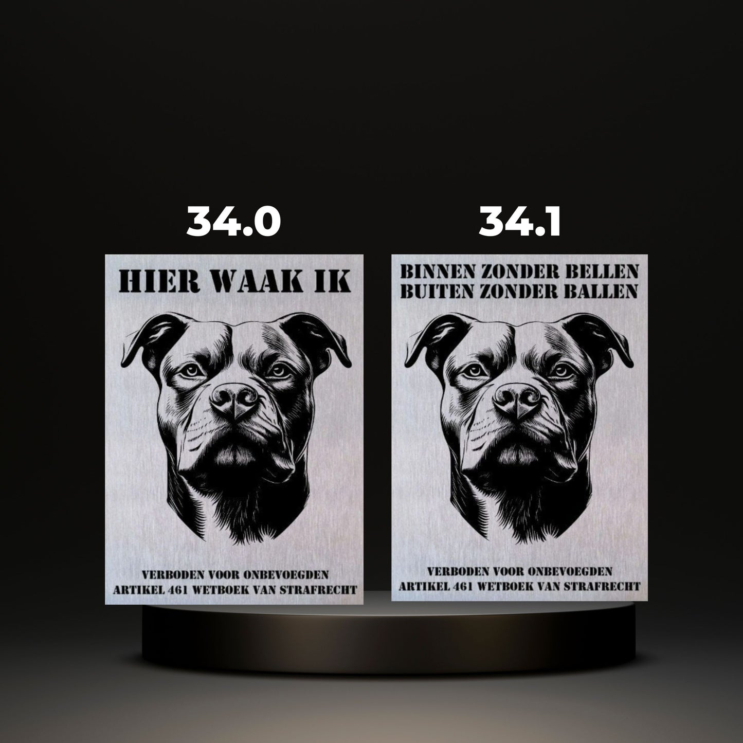 Waakbord Kant en klaar Bulldog & Bully & Boxer & Pittbull & Stafford