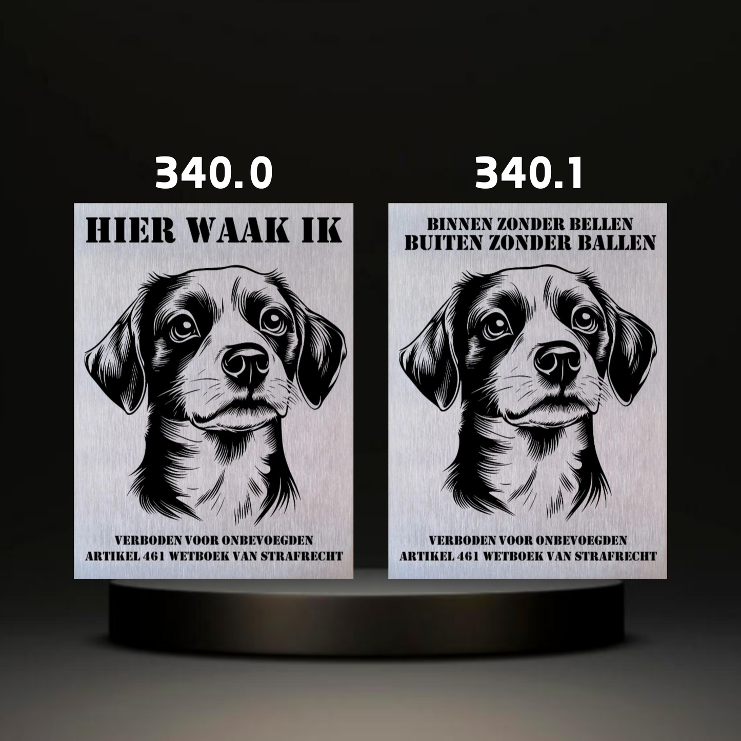 Waakbord Kant en klaar Windhond & Waterhond & Otterhond & Markiesje & Poedel