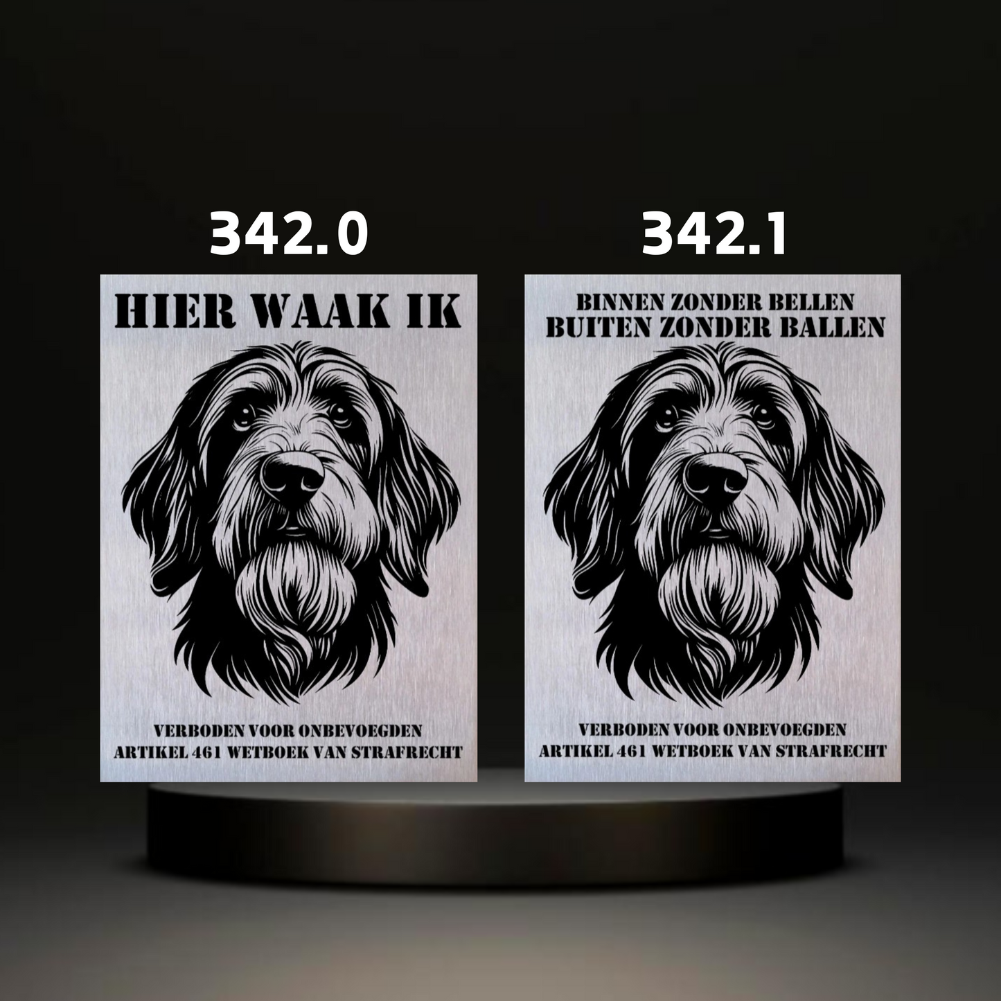 Waakbord Kant en klaar Windhond & Waterhond & Otterhond & Markiesje & Poedel