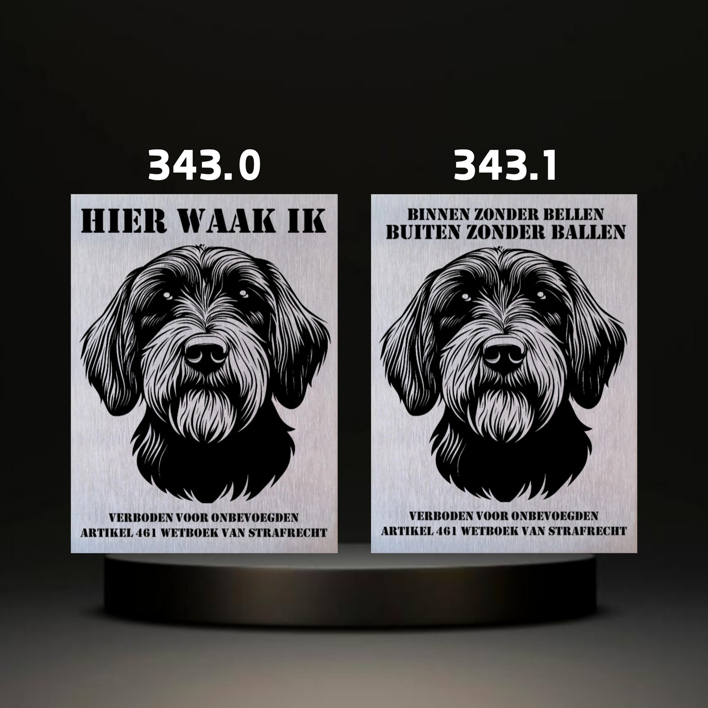 Waakbord Kant en klaar Windhond & Waterhond & Otterhond & Markiesje & Poedel