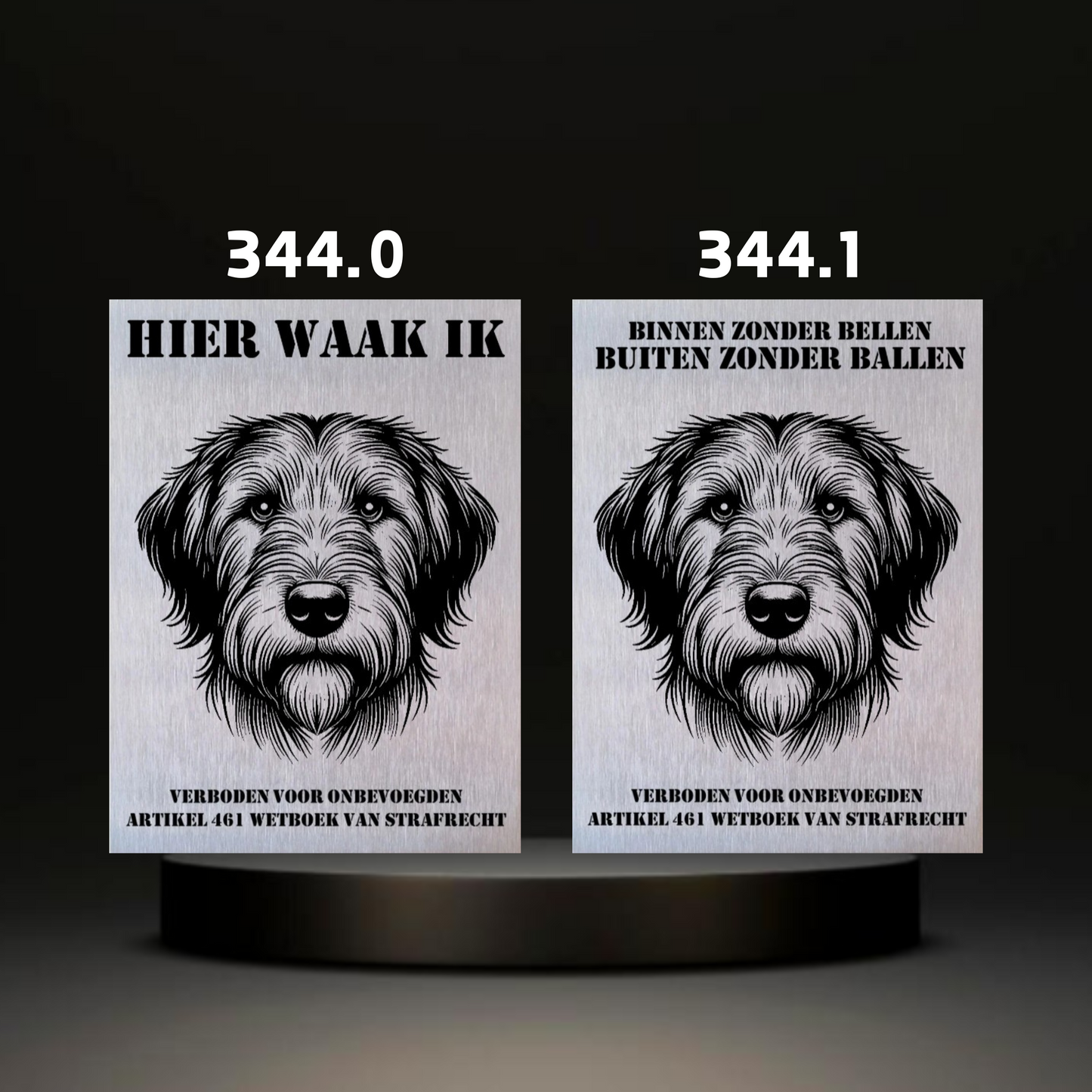 Waakbord Kant en klaar Windhond & Waterhond & Otterhond & Markiesje & Poedel