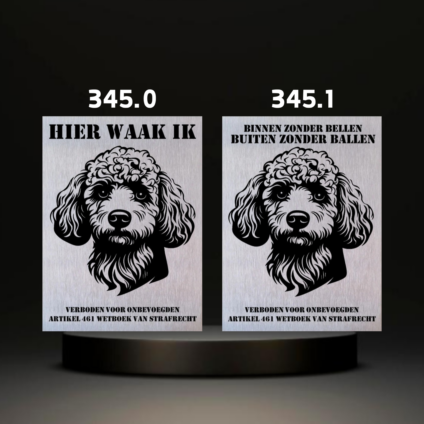 Waakbord Kant en klaar Windhond & Waterhond & Otterhond & Markiesje & Poedel