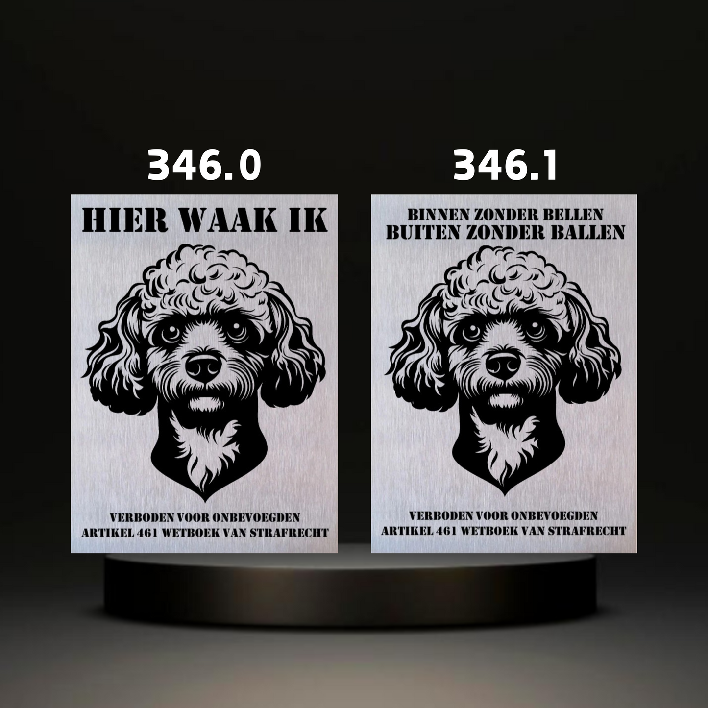 Waakbord Kant en klaar Windhond & Waterhond & Otterhond & Markiesje & Poedel