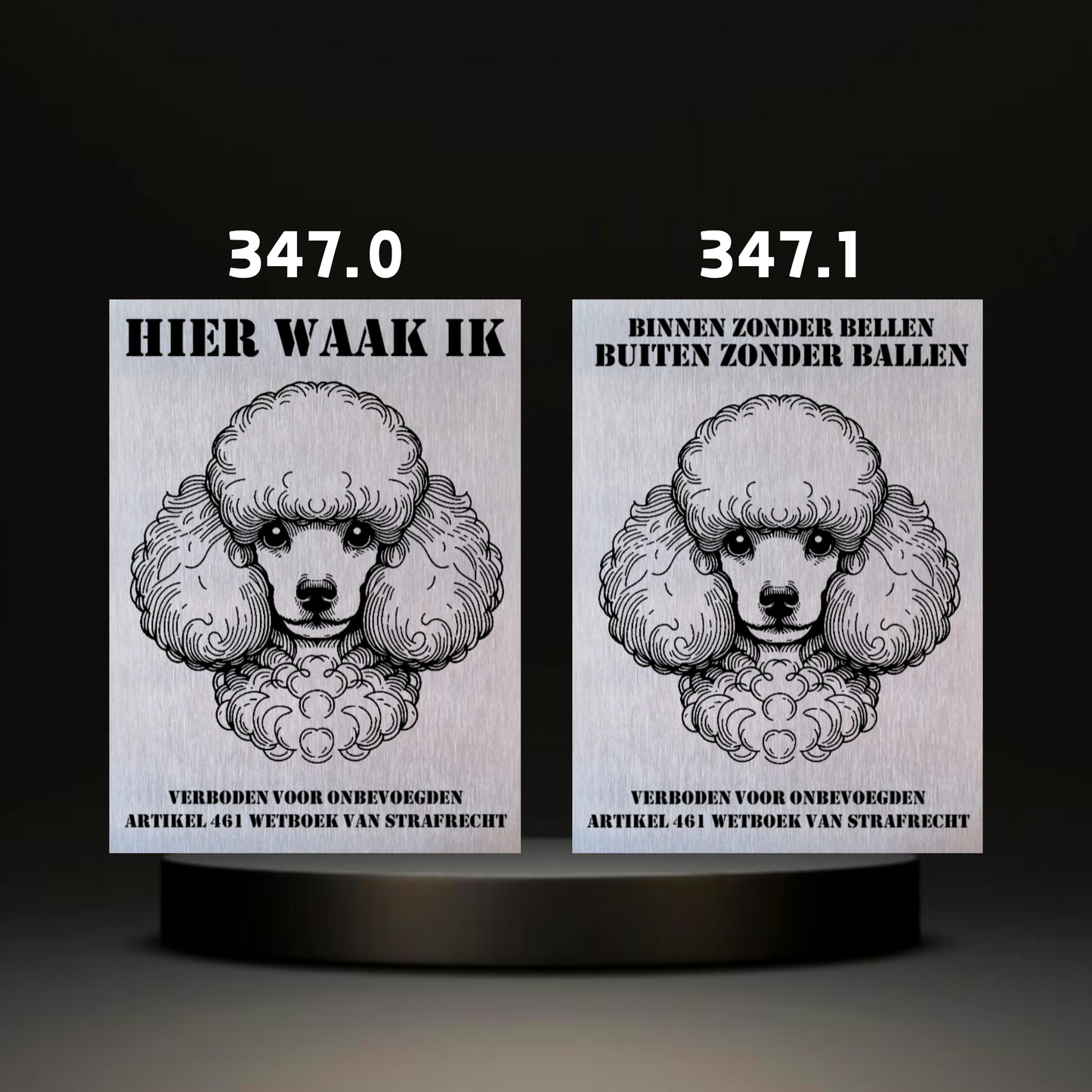 Waakbord Kant en klaar Windhond & Waterhond & Otterhond & Markiesje & Poedel