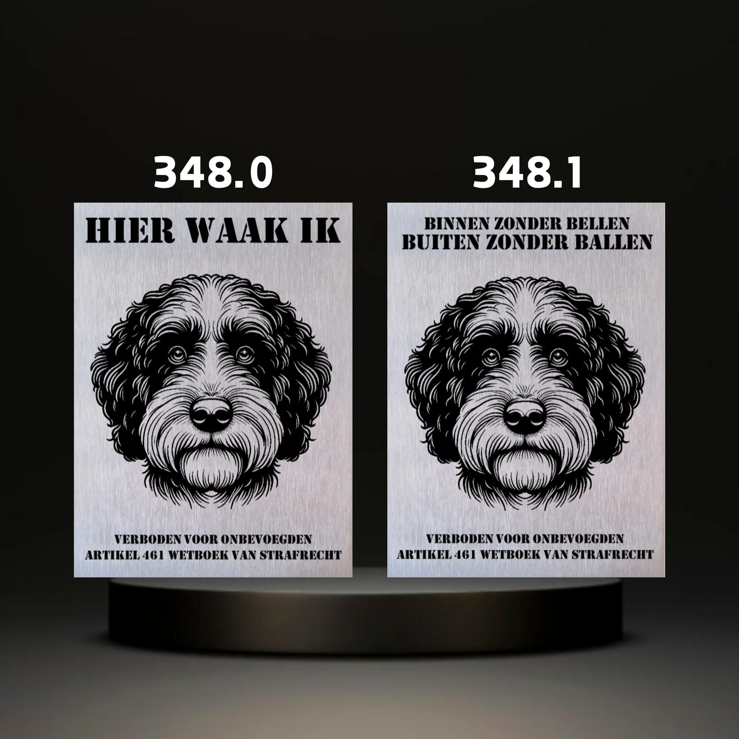 Waakbord Kant en klaar Windhond & Waterhond & Otterhond & Markiesje & Poedel