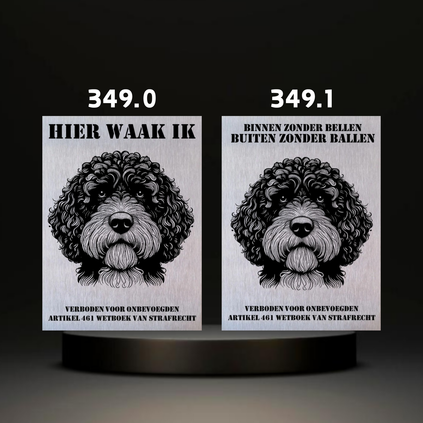 Waakbord Kant en klaar Windhond & Waterhond & Otterhond & Markiesje & Poedel