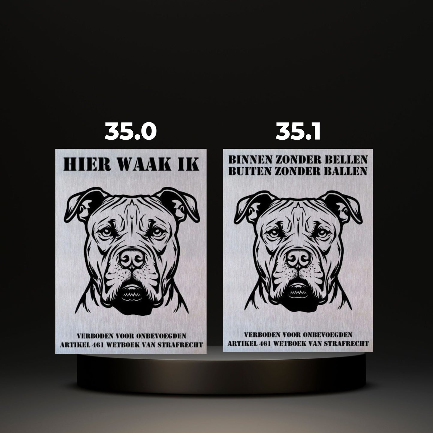 Waakbord Kant en klaar Bulldog & Bully & Boxer & Pittbull & Stafford