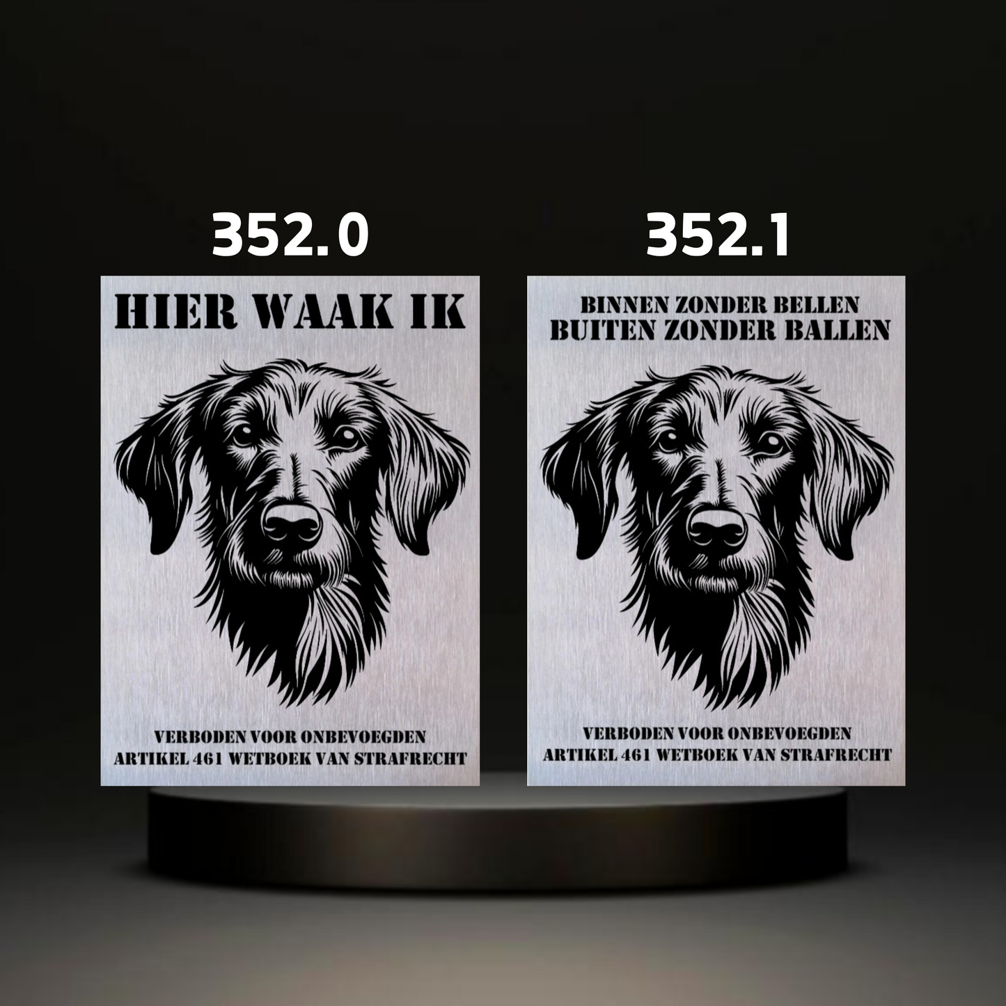 Waakbord Kant en klaar Windhond & Waterhond & Otterhond & Markiesje & Poedel