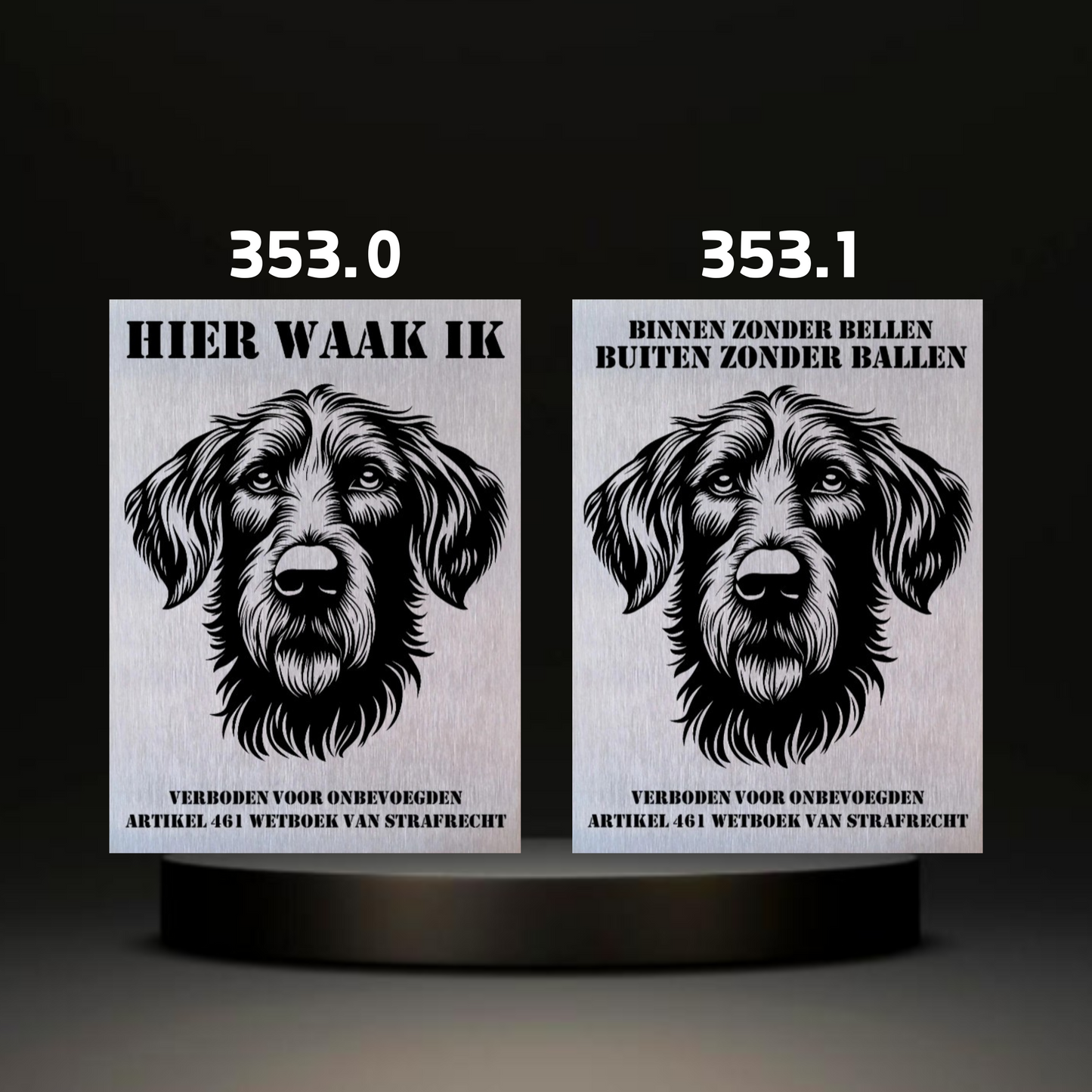 Waakbord Kant en klaar Windhond & Waterhond & Otterhond & Markiesje & Poedel