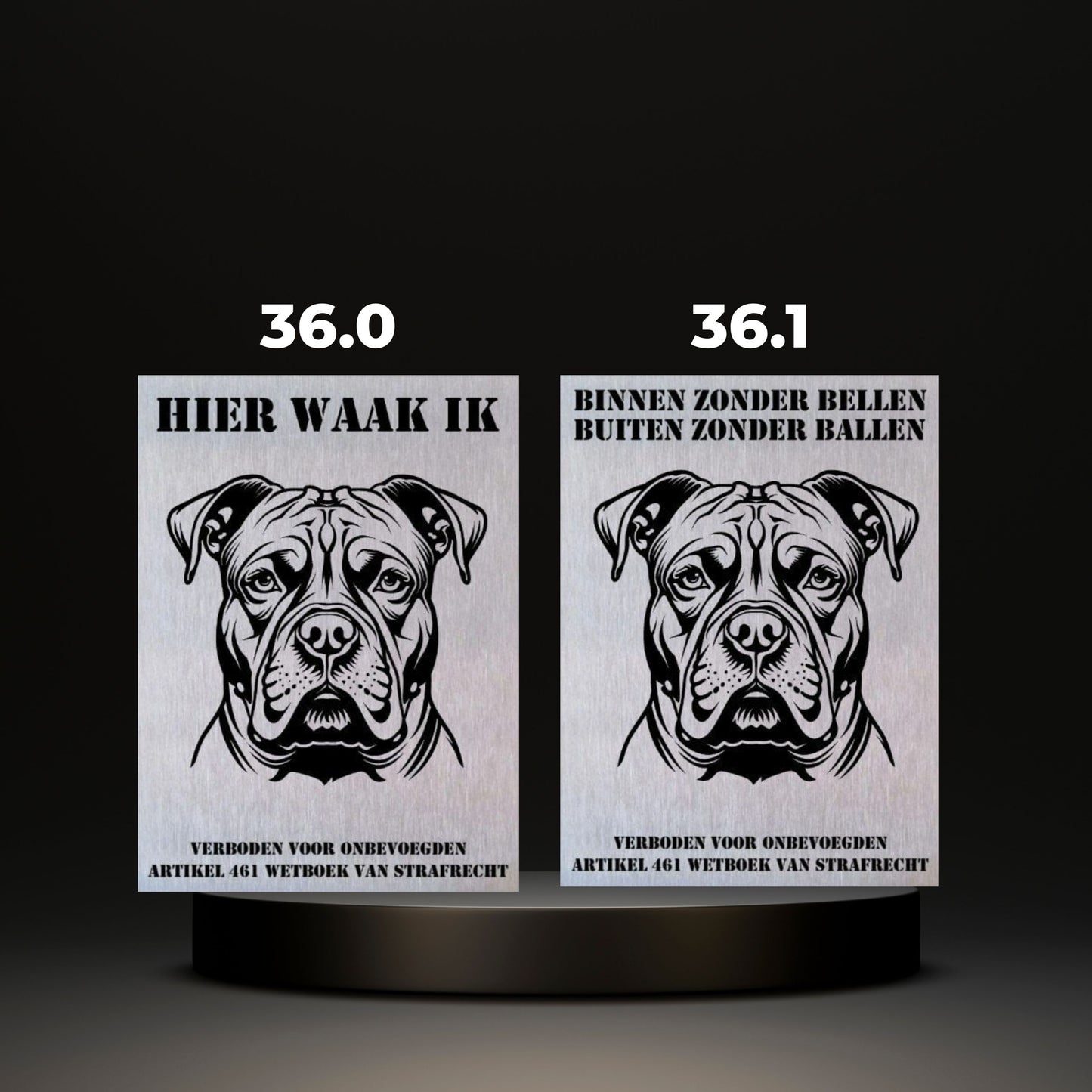 Waakbord Kant en klaar Bulldog & Bully & Boxer & Pittbull & Stafford
