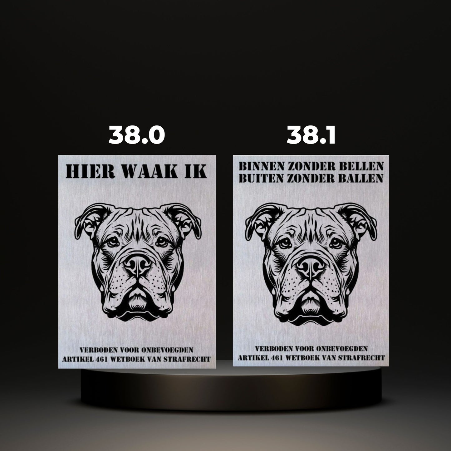 Waakbord Kant en klaar Bulldog & Bully & Boxer & Pittbull & Stafford
