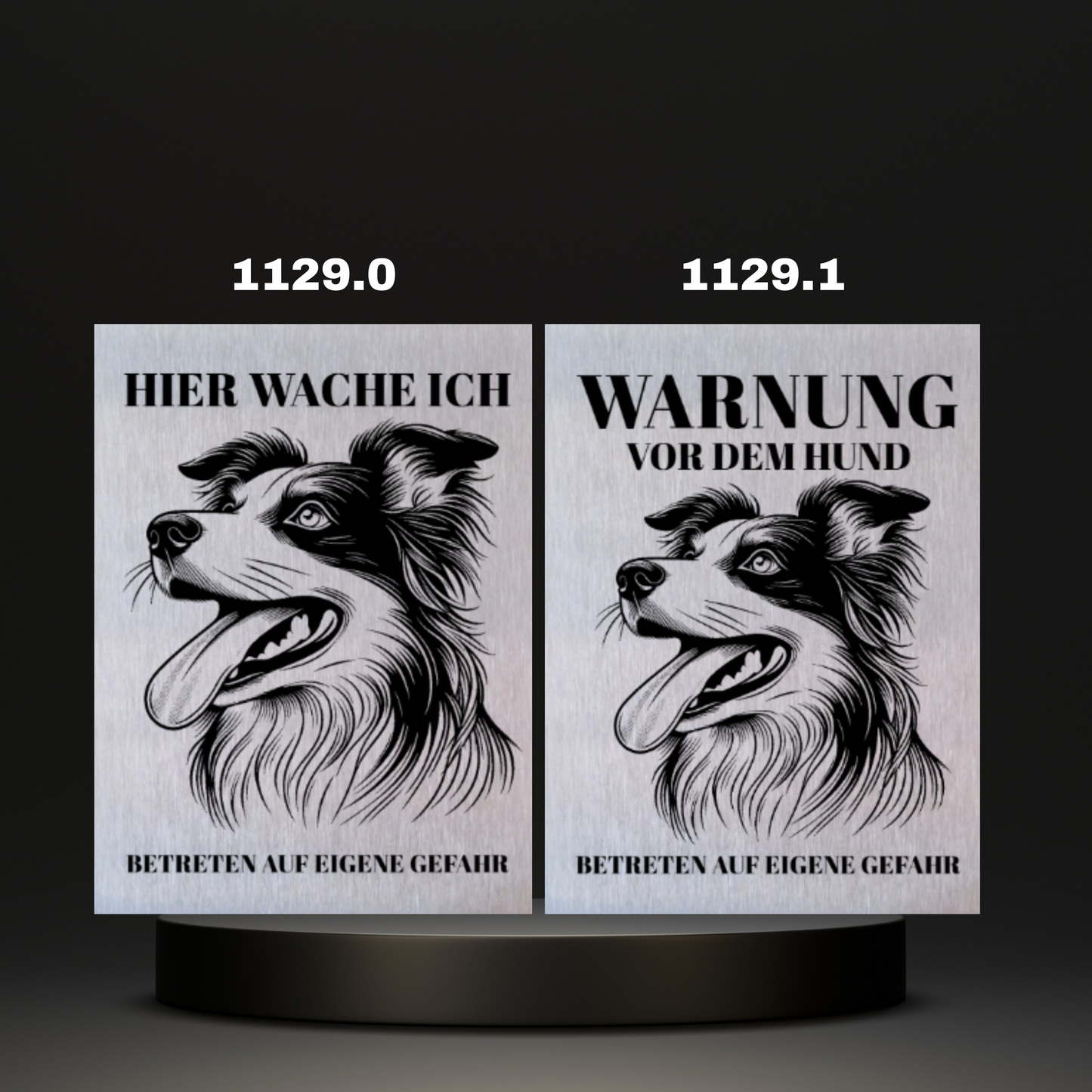 Warnshild Fertiges Design Schäferhund & Collie