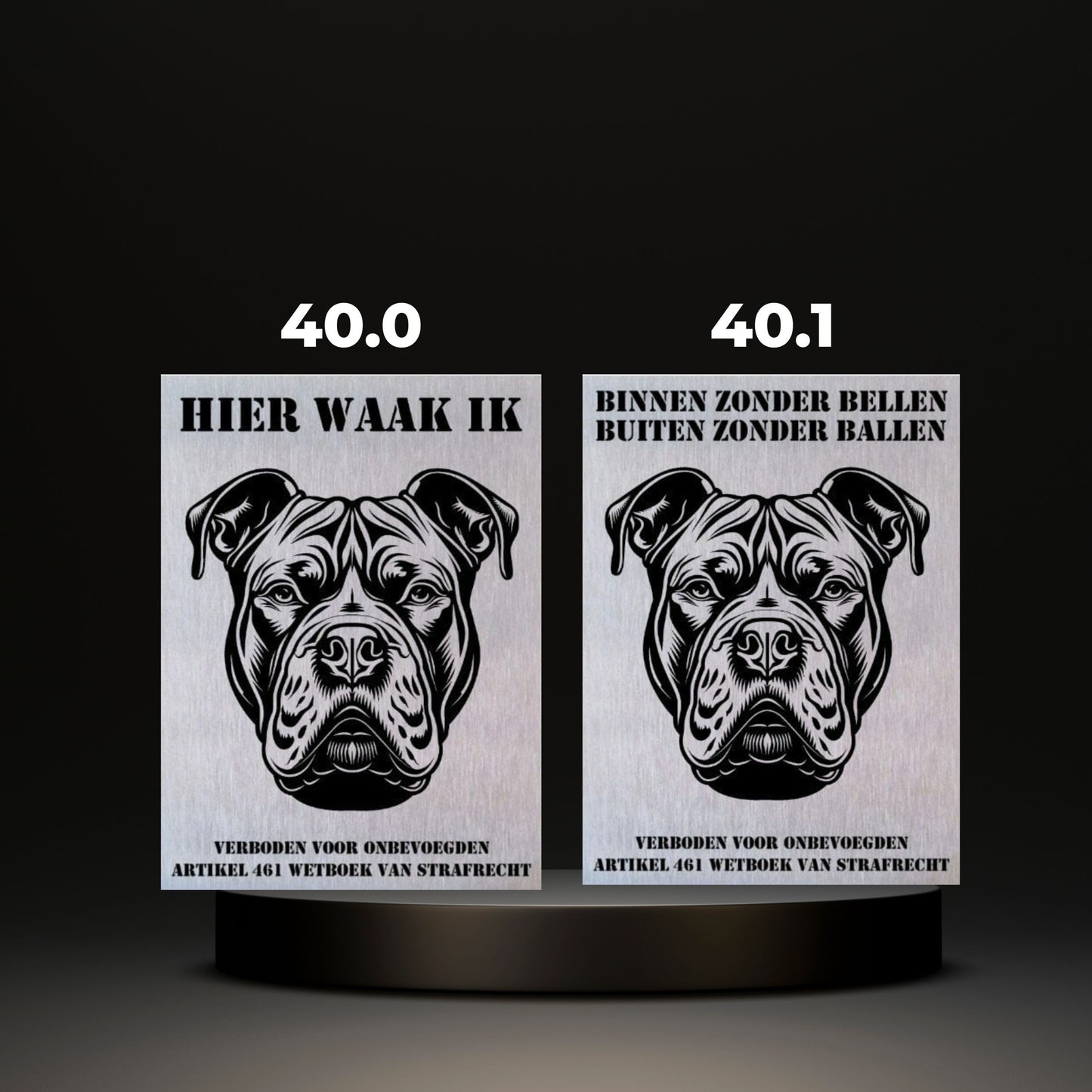 Waakbord Kant en klaar Bulldog & Bully & Boxer & Pittbull & Stafford