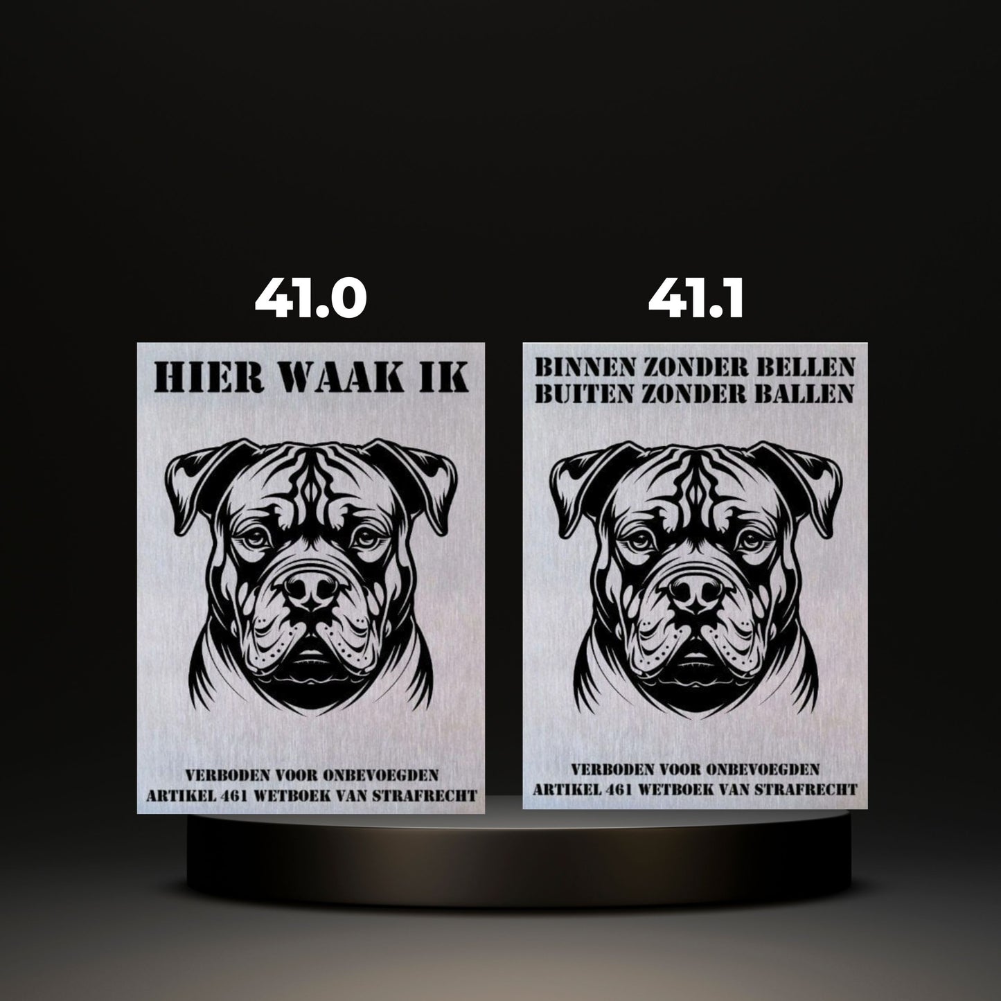 Waakbord Kant en klaar Bulldog & Bully & Boxer & Pittbull & Stafford