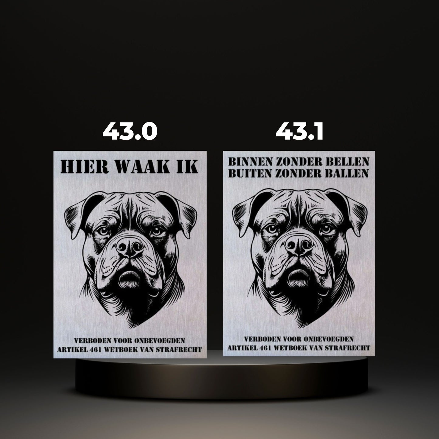 Waakbord Kant en klaar Bulldog & Bully & Boxer & Pittbull & Stafford