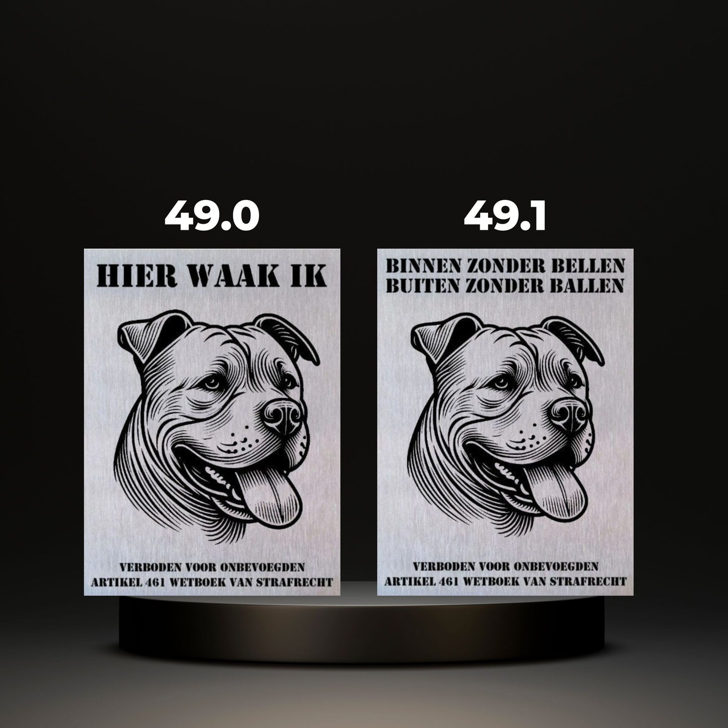 Waakbord Kant en klaar Bulldog & Bully & Boxer & Pittbull & Stafford