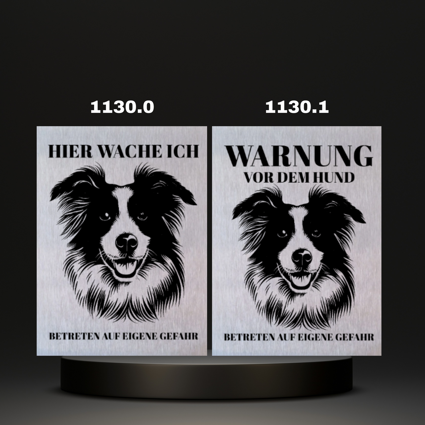 Warnshild Fertiges Design Schäferhund & Collie
